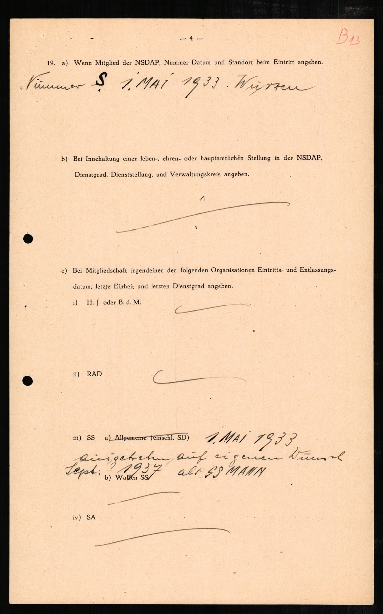 Forsvaret, Forsvarets overkommando II, RA/RAFA-3915/D/Db/L0003: CI Questionaires. Tyske okkupasjonsstyrker i Norge. Tyskere., 1945-1946, p. 269