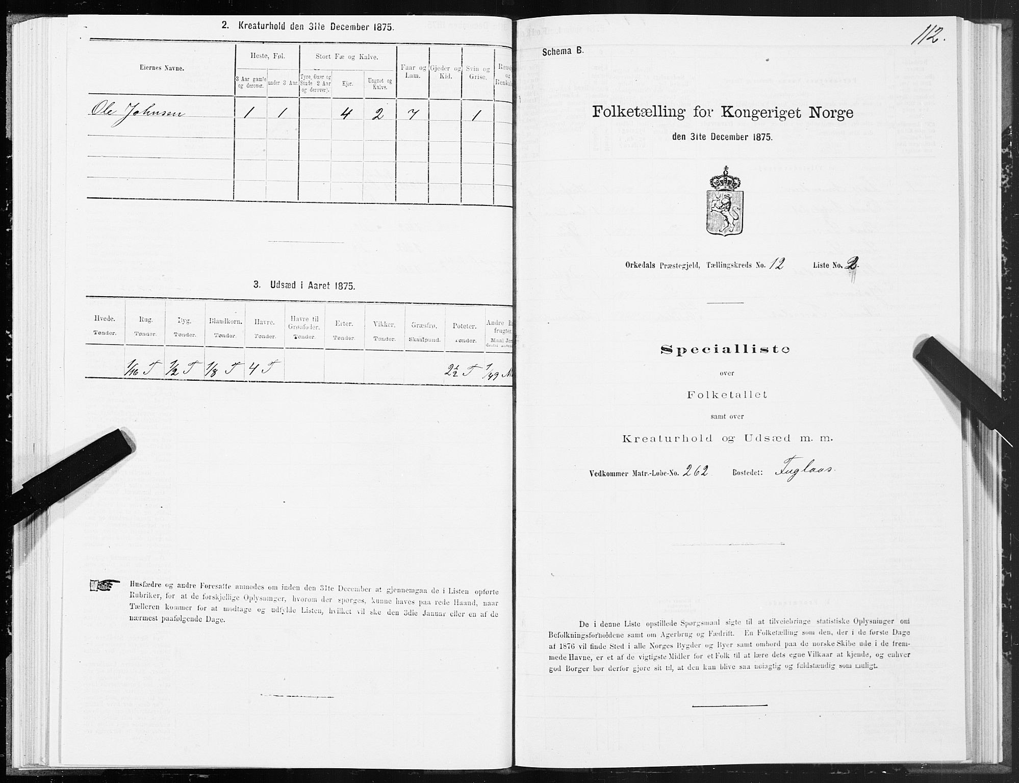 SAT, 1875 census for 1638P Orkdal, 1875, p. 6112