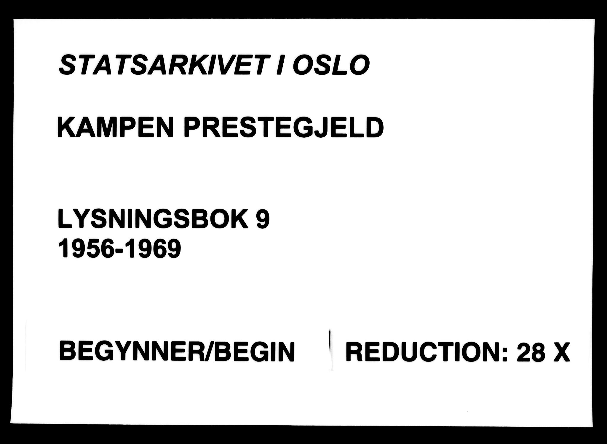 Kampen prestekontor Kirkebøker, SAO/A-10853/H/Ha/L0009: Banns register no. 9, 1956-1969