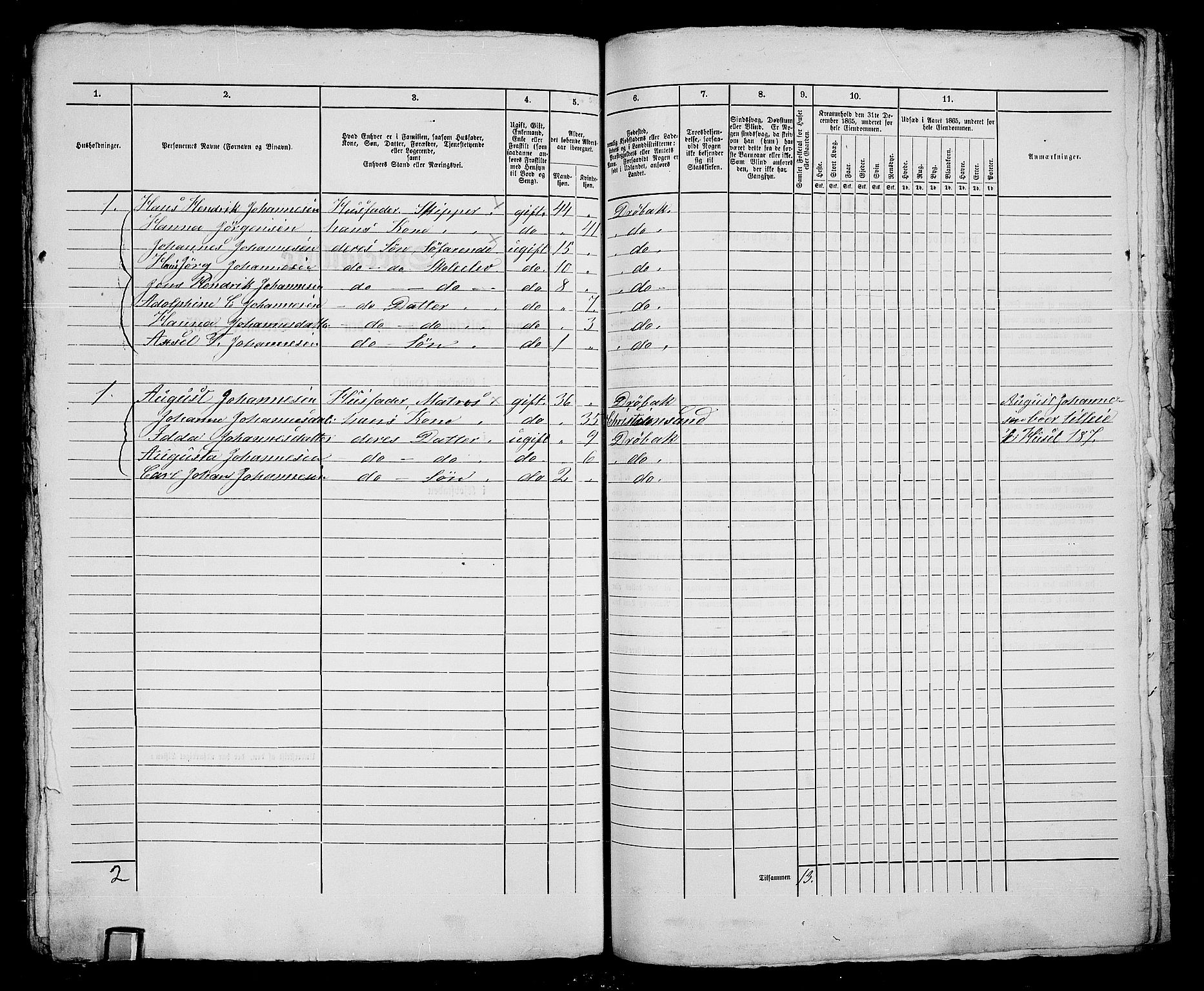 RA, 1865 census for Drøbak/Drøbak, 1865, p. 400