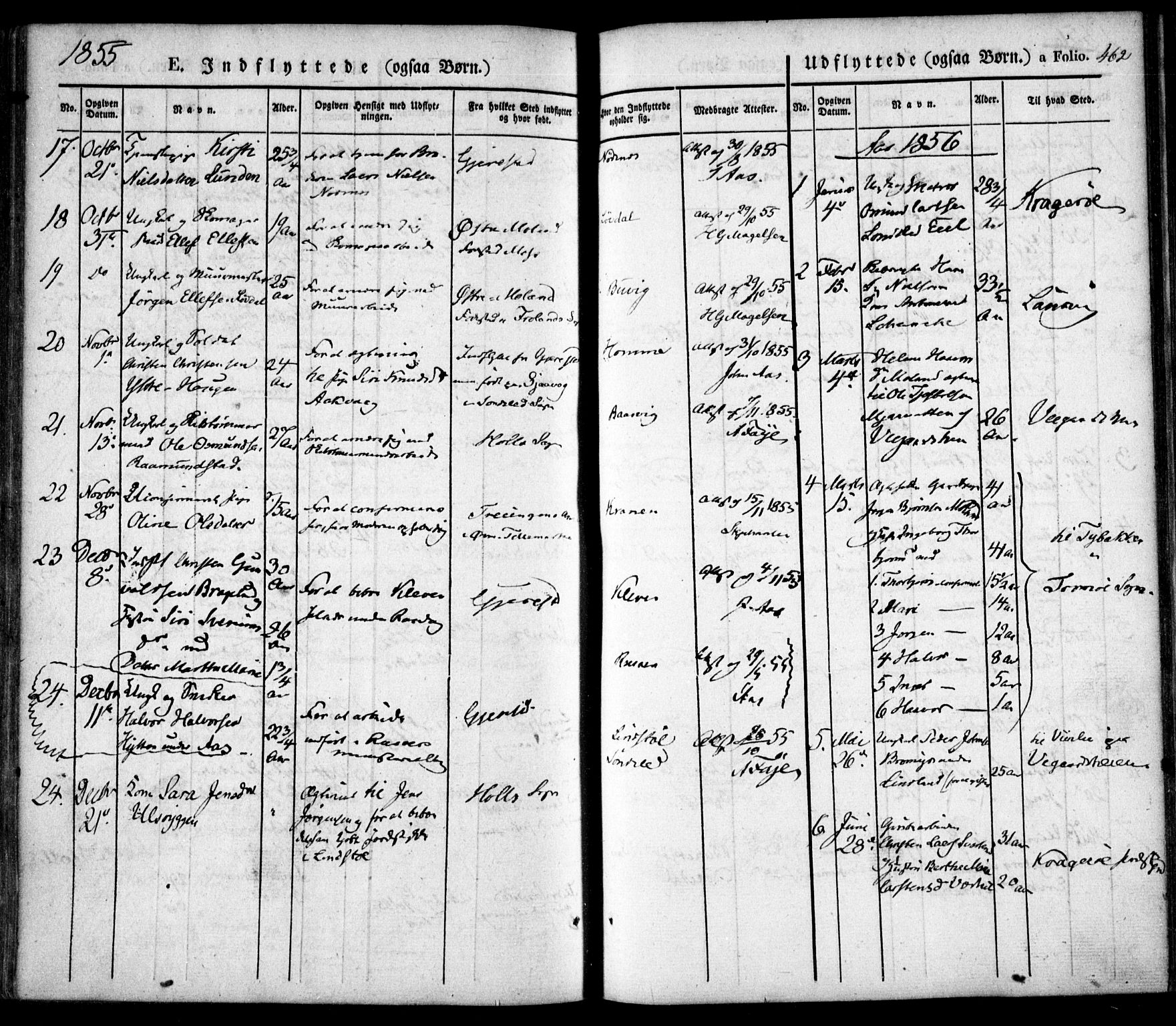 Søndeled sokneprestkontor, SAK/1111-0038/F/Fa/L0002: Parish register (official) no. A 2, 1839-1860, p. 462