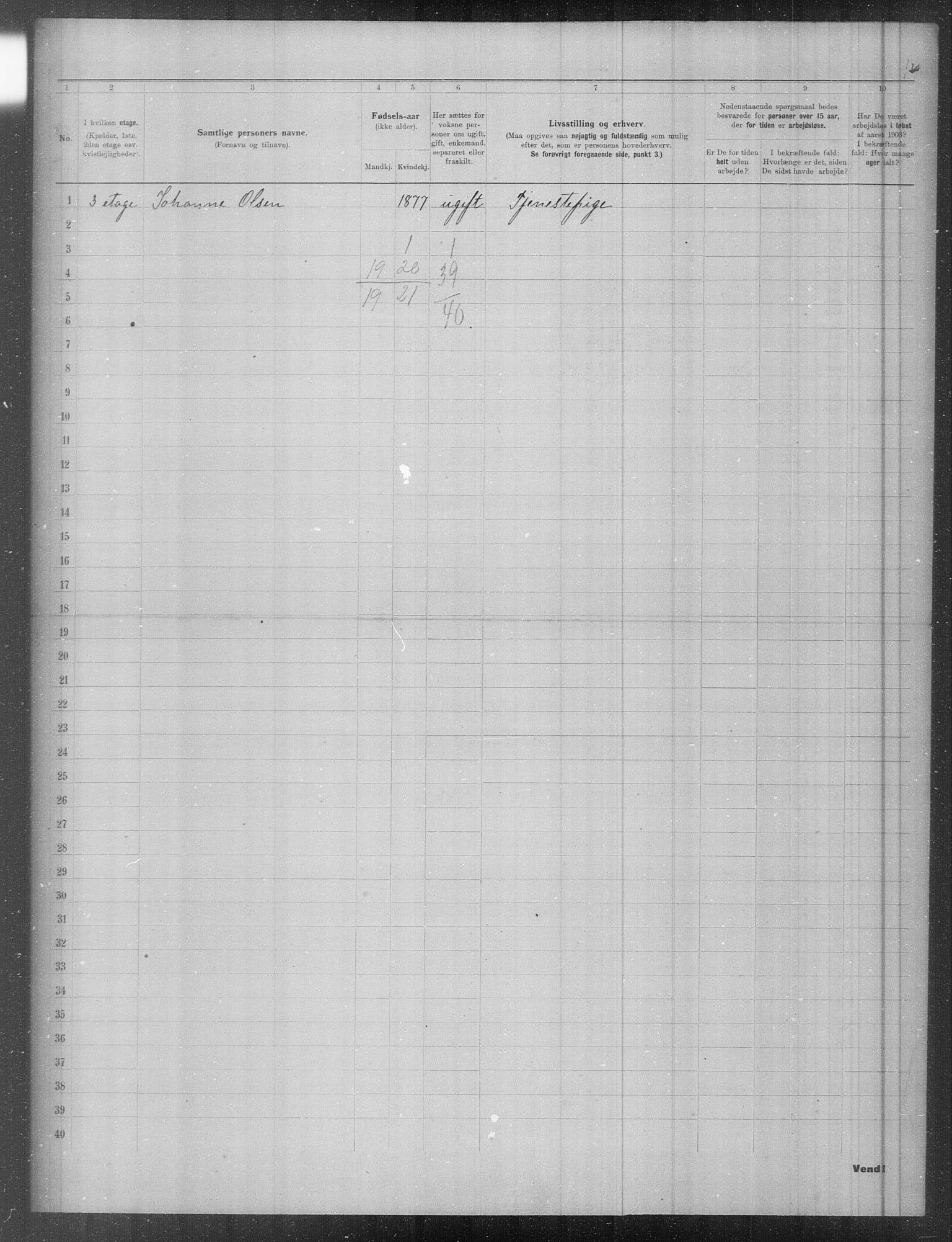 OBA, Municipal Census 1903 for Kristiania, 1903, p. 2650