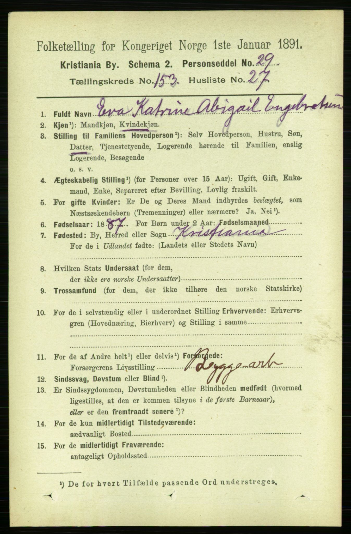 RA, 1891 census for 0301 Kristiania, 1891, p. 86876