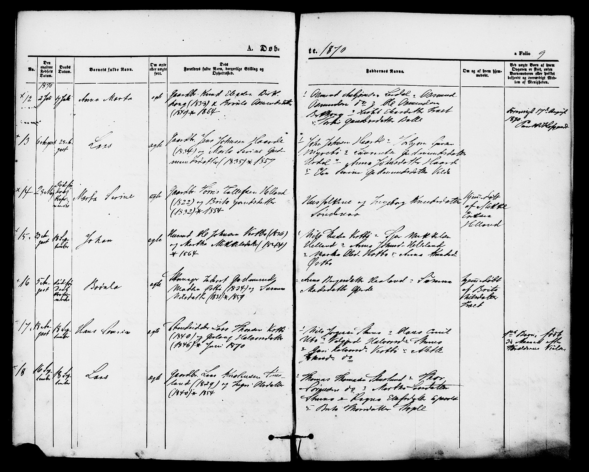 Vikedal sokneprestkontor, AV/SAST-A-101840/01/IV: Parish register (official) no. A 8, 1868-1885, p. 9