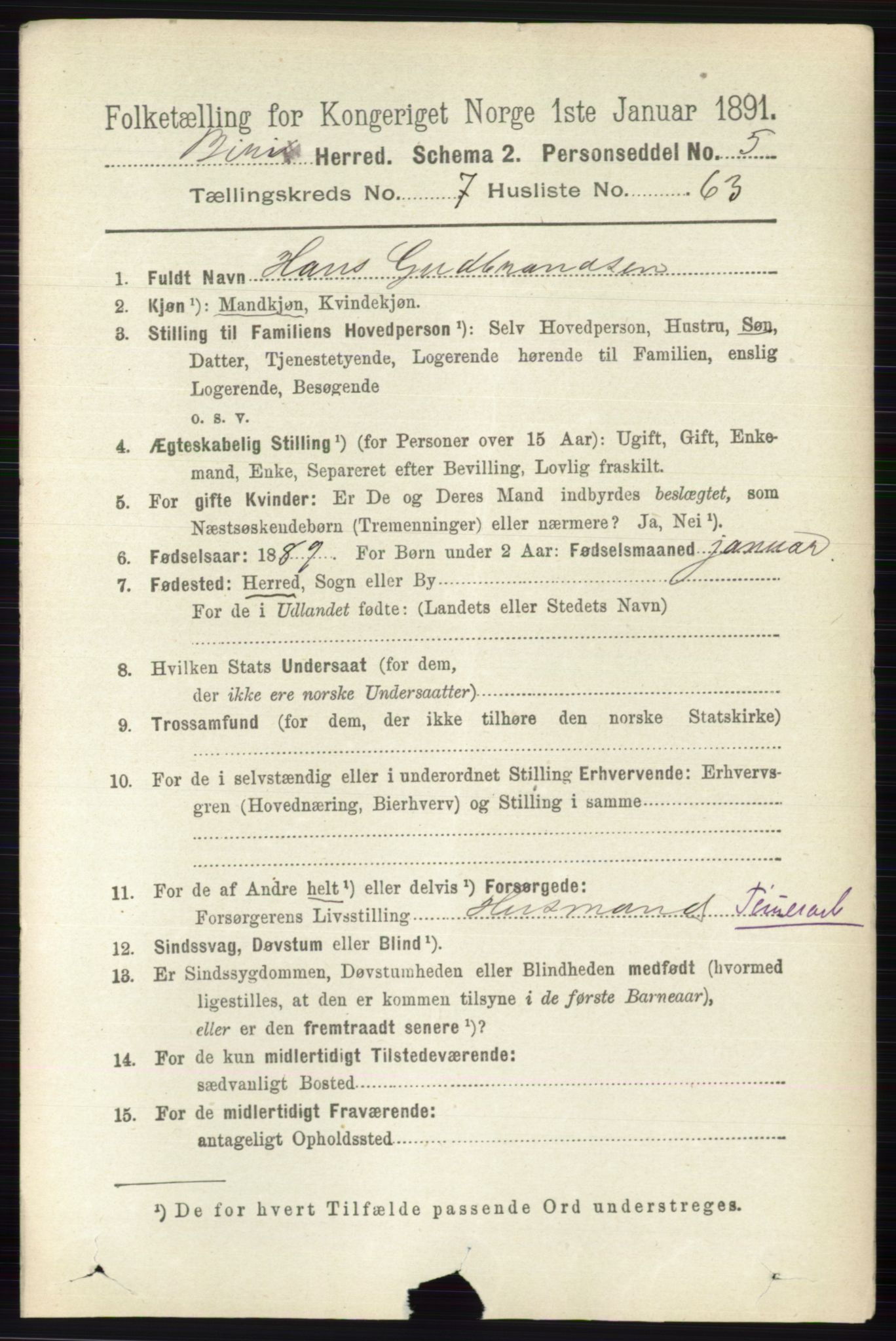 RA, 1891 census for 0525 Biri, 1891, p. 2830