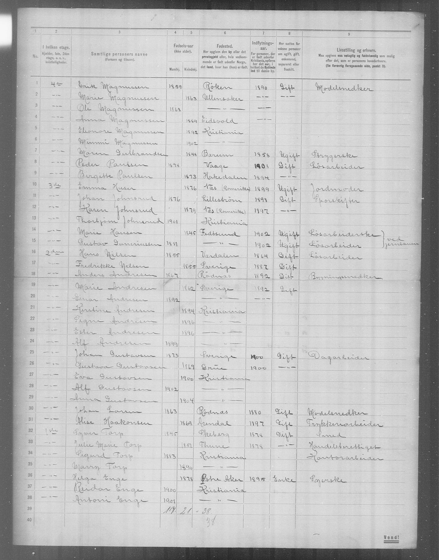 OBA, Municipal Census 1904 for Kristiania, 1904, p. 23534