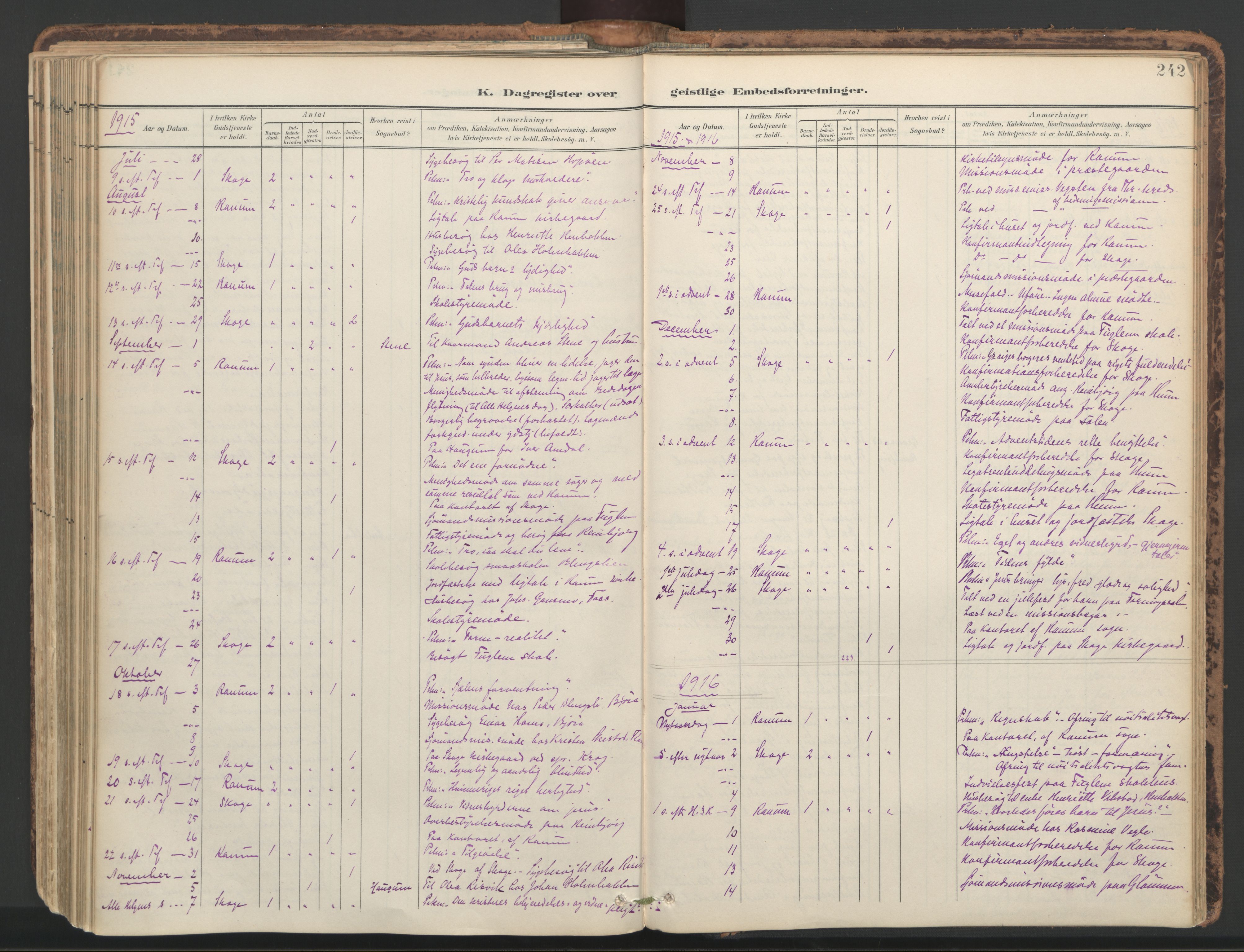 Ministerialprotokoller, klokkerbøker og fødselsregistre - Nord-Trøndelag, AV/SAT-A-1458/764/L0556: Parish register (official) no. 764A11, 1897-1924, p. 242