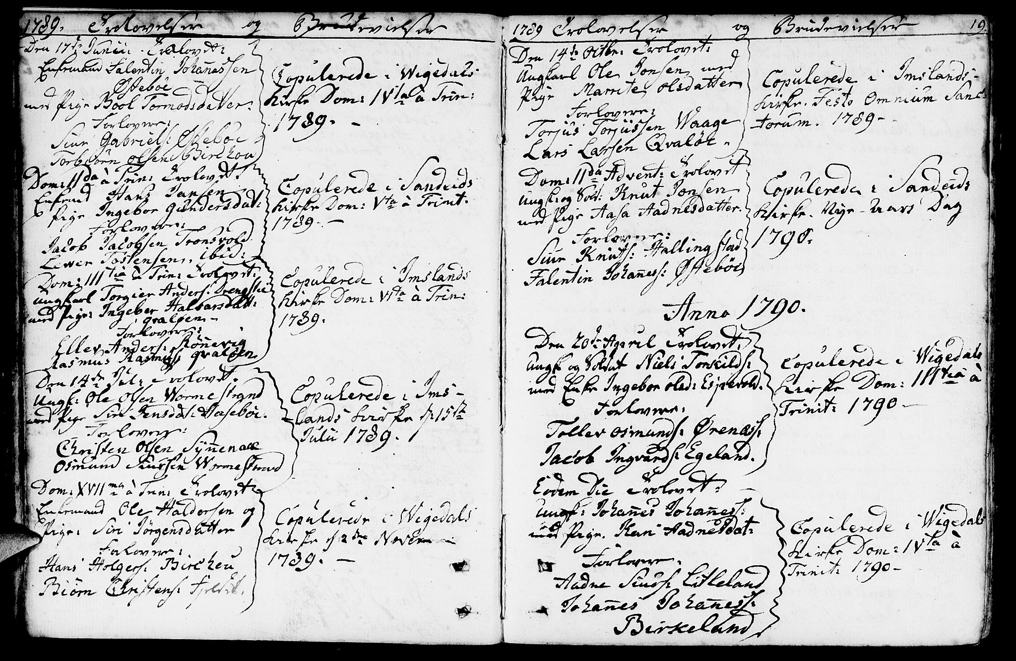 Vikedal sokneprestkontor, SAST/A-101840/01/IV: Parish register (official) no. A 2, 1779-1817, p. 19