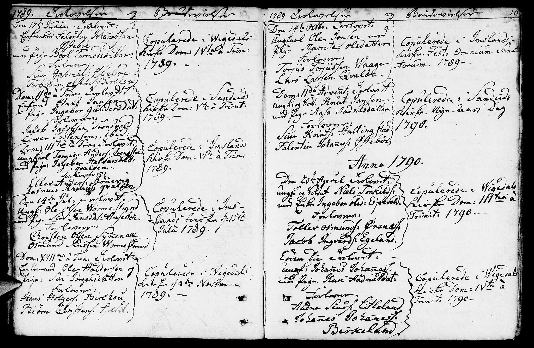 Vikedal sokneprestkontor, AV/SAST-A-101840/01/IV: Parish register (official) no. A 2, 1779-1817, p. 19