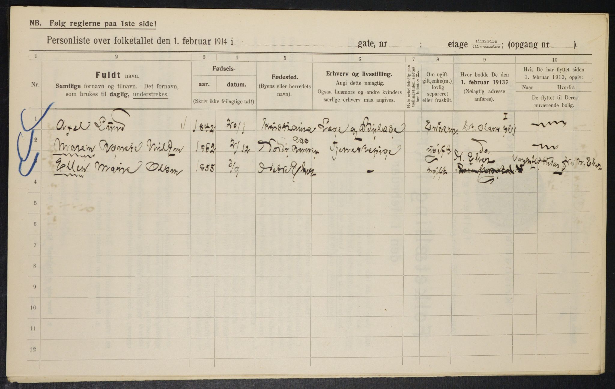 OBA, Municipal Census 1914 for Kristiania, 1914, p. 88198