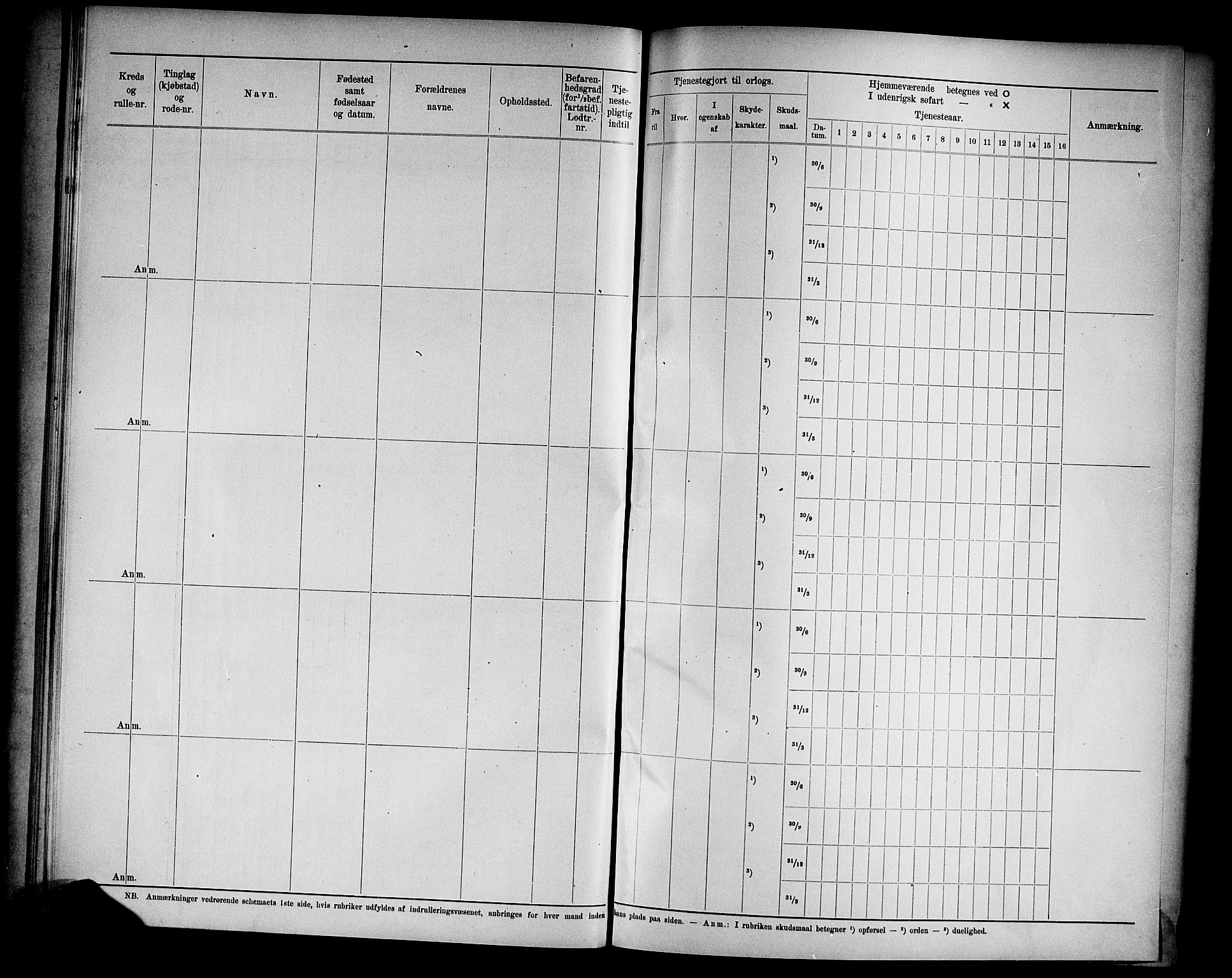 Kristiansand mønstringskrets, AV/SAK-2031-0015/F/Fd/L0003: Rulle sjøvernepliktige, C-3, 1901, p. 45