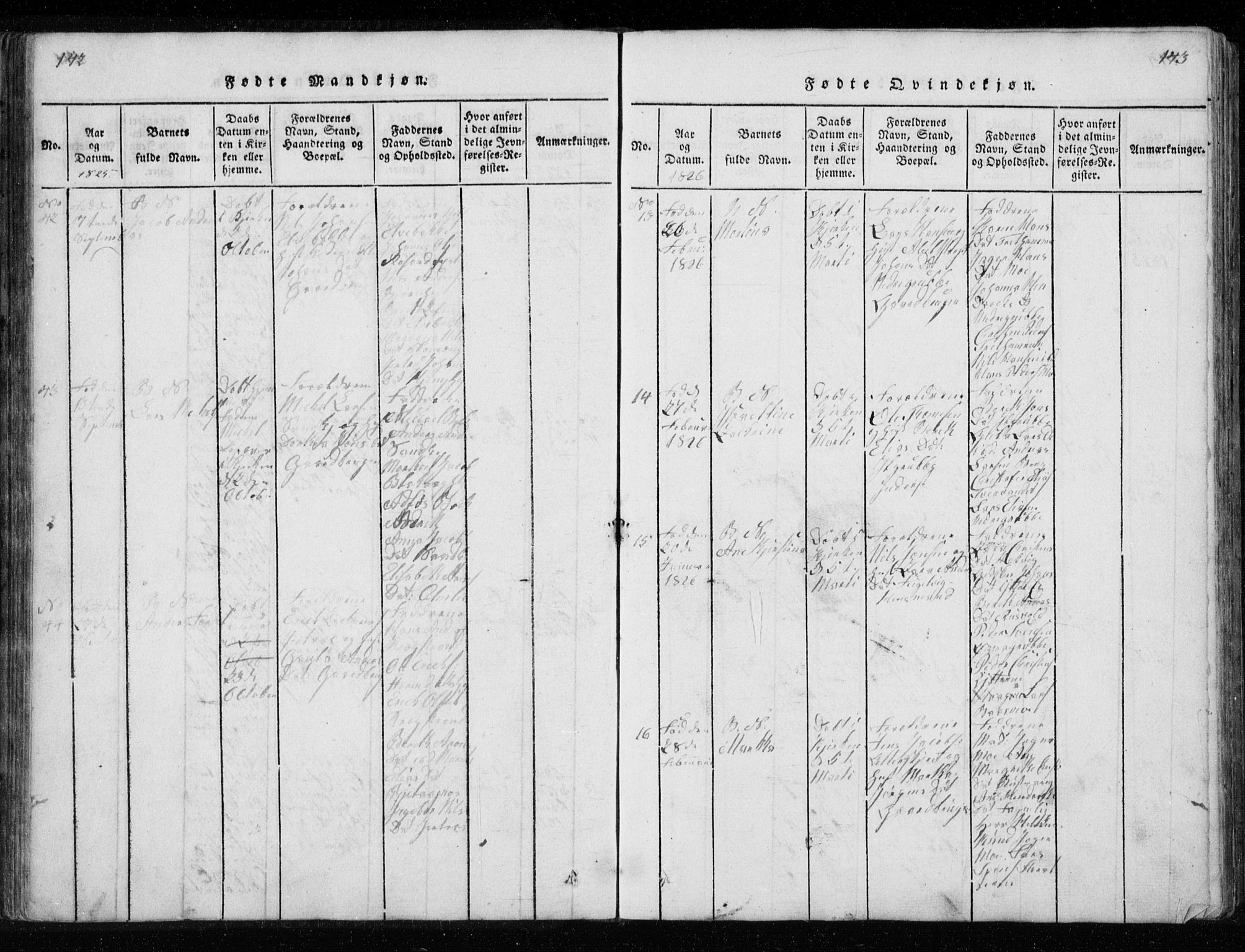 Ministerialprotokoller, klokkerbøker og fødselsregistre - Nordland, AV/SAT-A-1459/827/L0412: Parish register (copy) no. 827C01, 1820-1841, p. 142-143