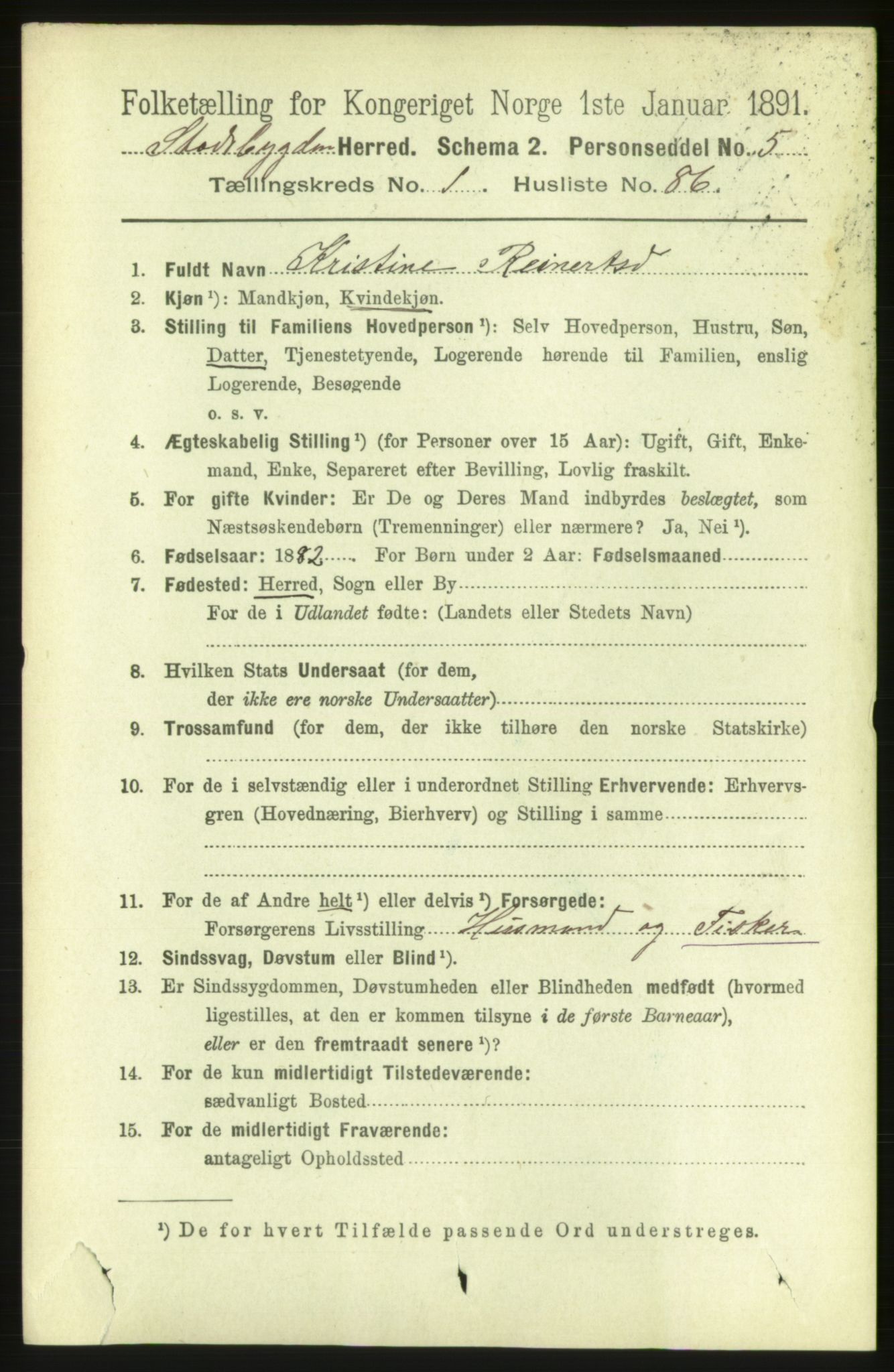 RA, 1891 census for 1625 Stadsbygd, 1891, p. 681