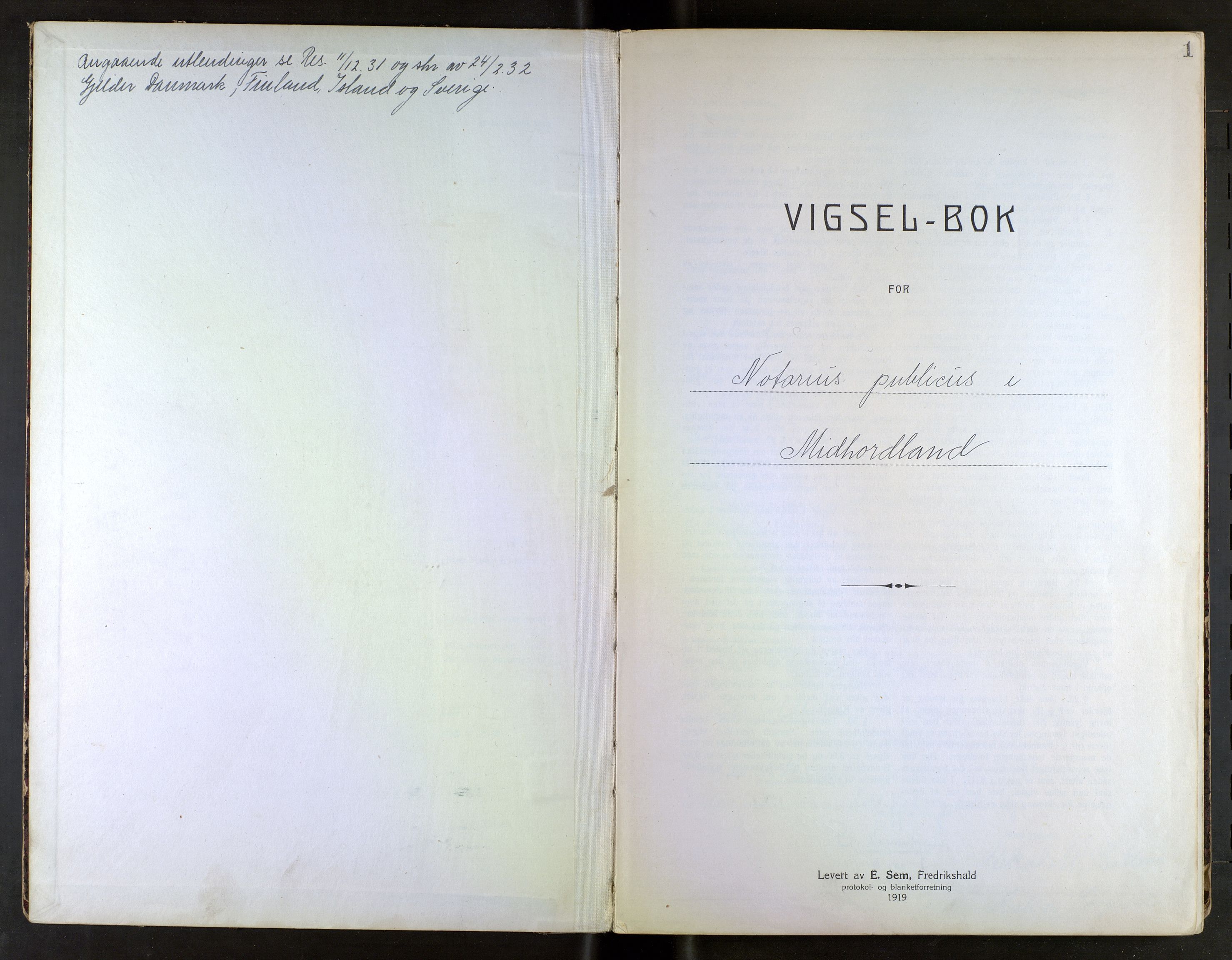 Midhordland sorenskriveri, SAB/A-3001/1/M/Mc/Mca/L0002: Notarialbilag. Vigselbøker, 1939-1942, p. 1