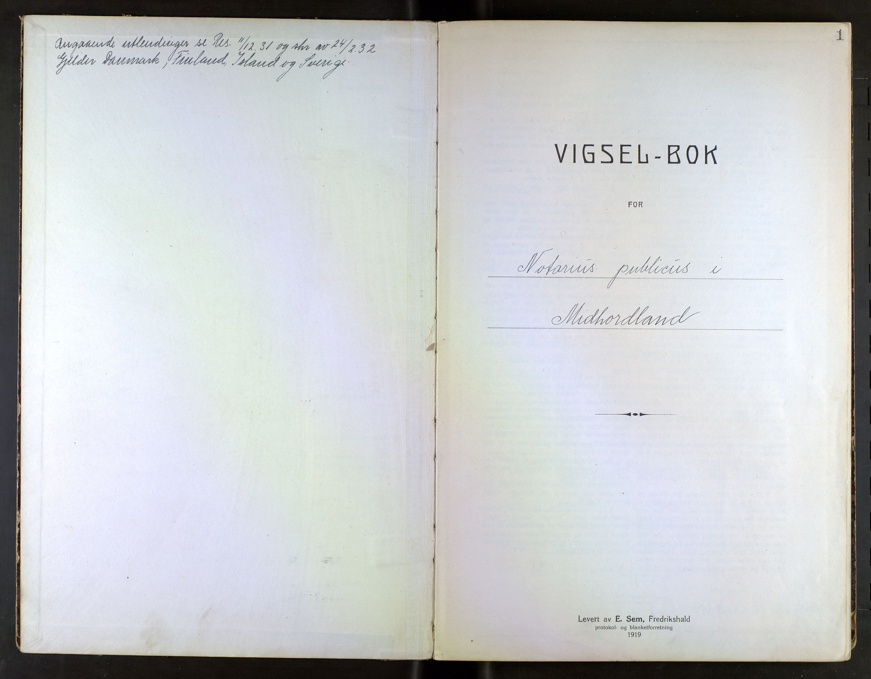 Midhordland sorenskriveri, AV/SAB-A-3001/1/M/Mc/Mca/L0002: Notarialbilag. Vigselbøker, 1939-1942, p. 1