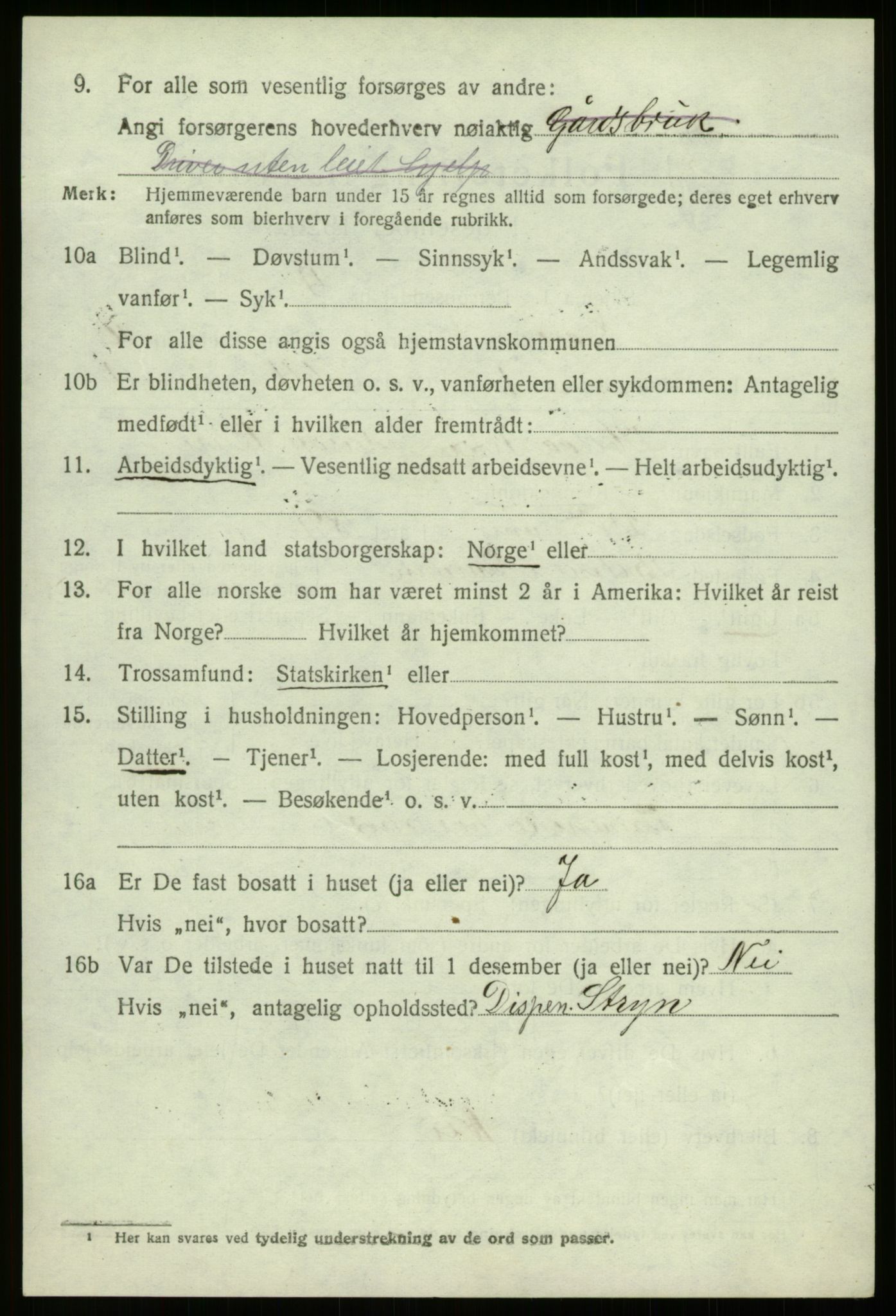 SAB, 1920 census for Davik, 1920, p. 5096