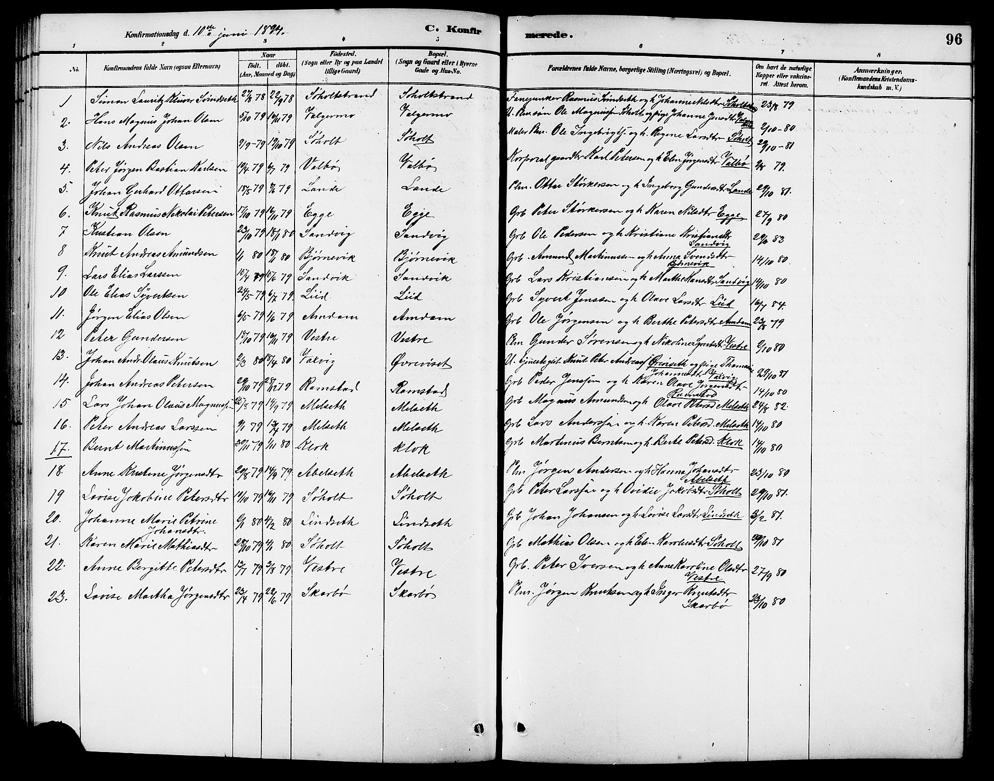 Ministerialprotokoller, klokkerbøker og fødselsregistre - Møre og Romsdal, AV/SAT-A-1454/522/L0327: Parish register (copy) no. 522C06, 1890-1915, p. 96