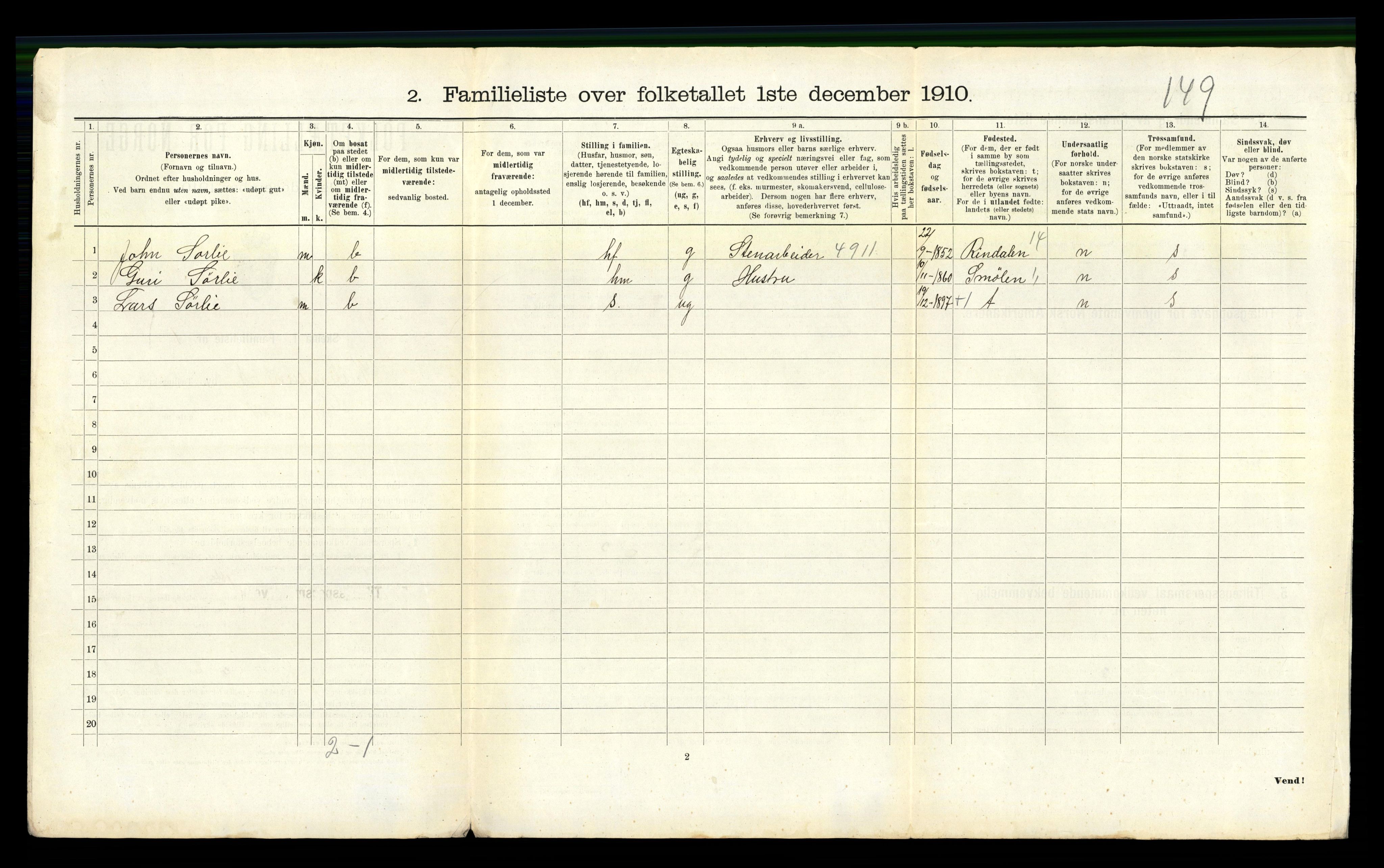 RA, 1910 census for Kristiansund, 1910, p. 7618