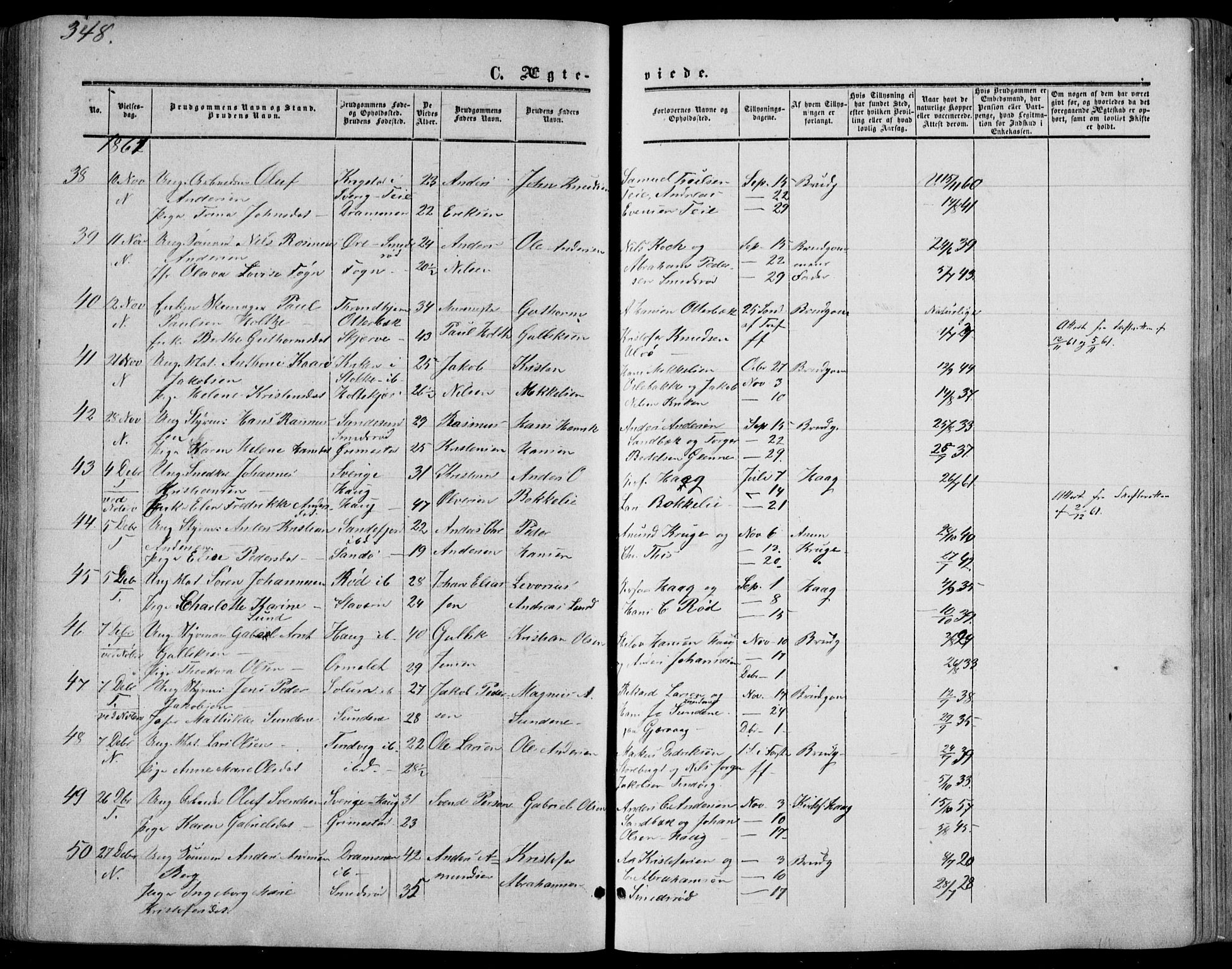 Nøtterøy kirkebøker, SAKO/A-354/F/Fa/L0006: Parish register (official) no. I 6, 1852-1864, p. 348