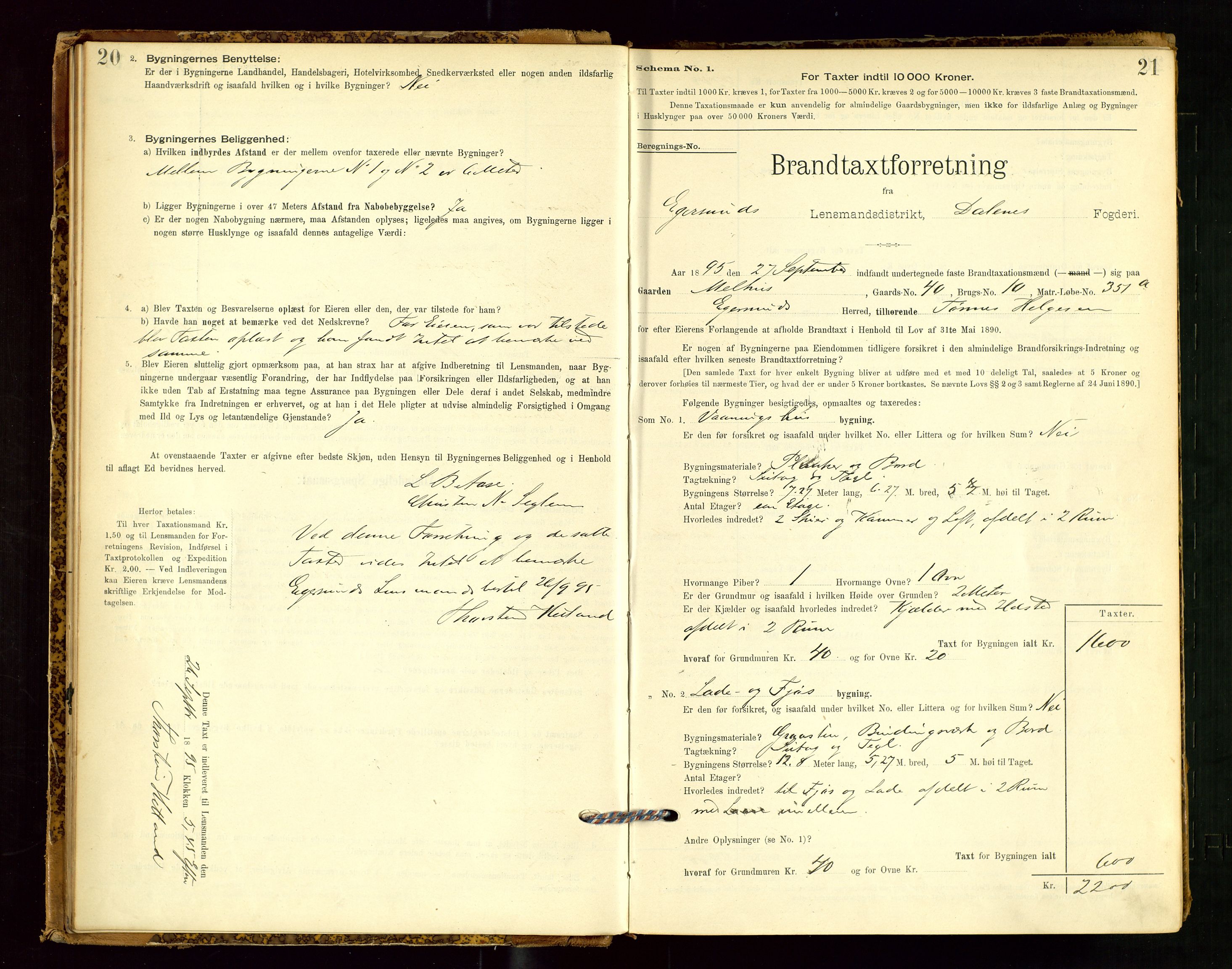 Eigersund lensmannskontor, SAST/A-100171/Gob/L0001: Skjemaprotokoll, 1894-1909, p. 20-21