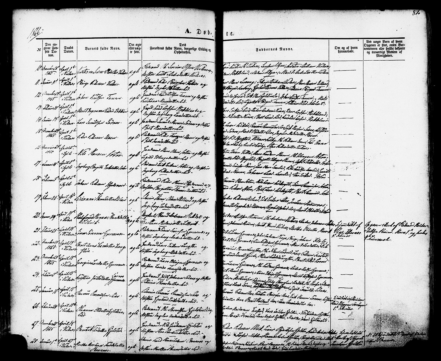 Ministerialprotokoller, klokkerbøker og fødselsregistre - Møre og Romsdal, AV/SAT-A-1454/539/L0529: Parish register (official) no. 539A02, 1848-1872, p. 87