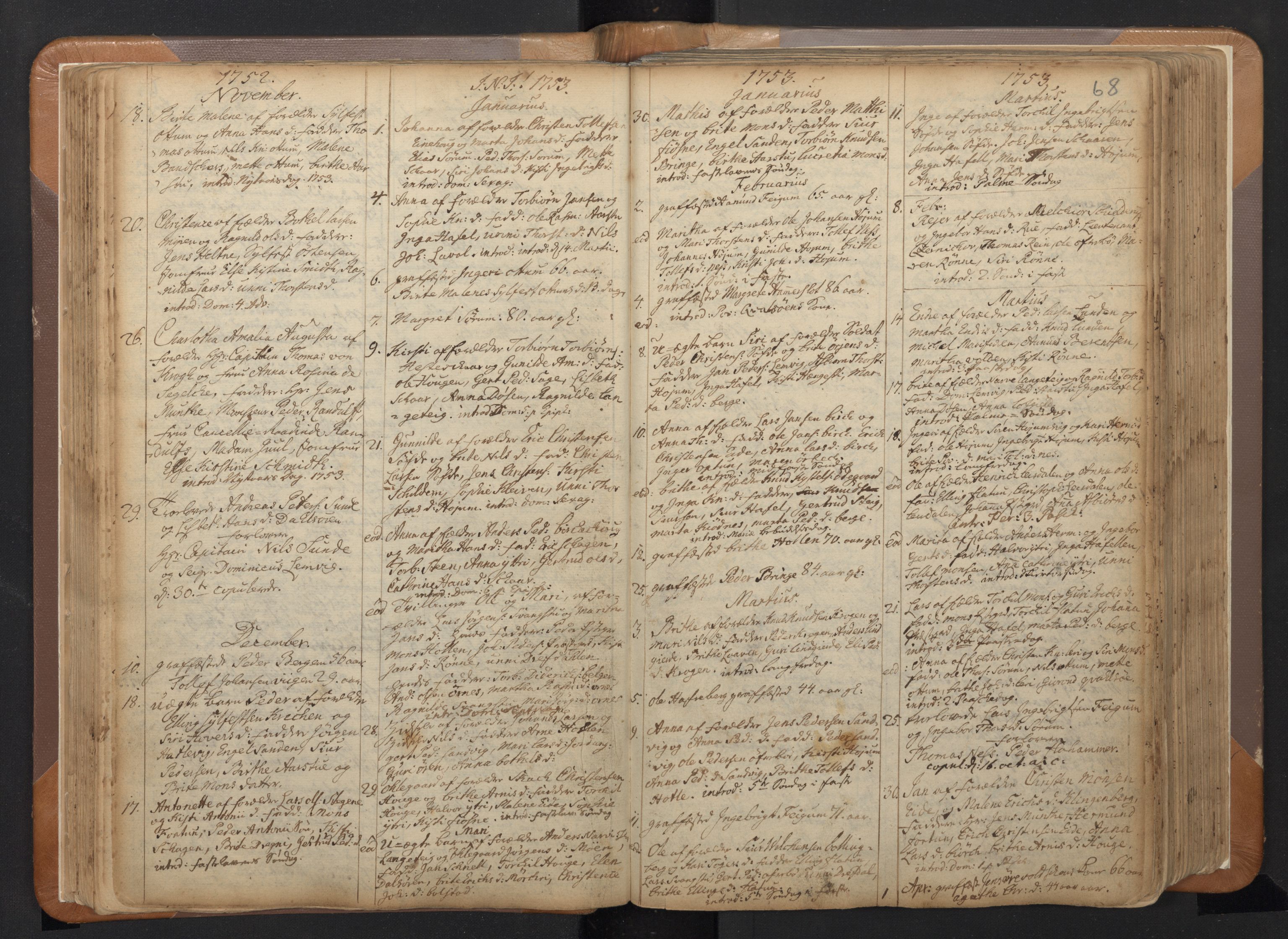 Luster sokneprestembete, SAB/A-81101/H/Haa/Haaa/L0002: Parish register (official) no. A 2, 1751-1796, p. 67b-68a