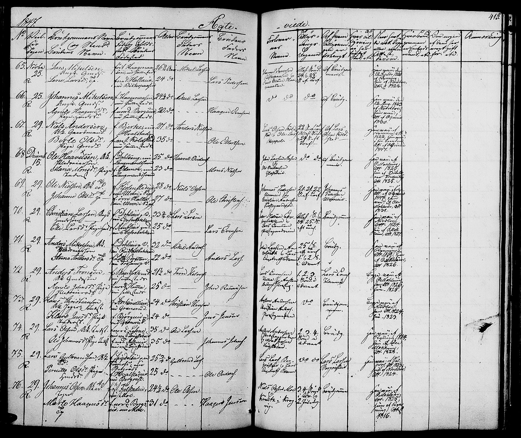 Ringsaker prestekontor, AV/SAH-PREST-014/L/La/L0005: Parish register (copy) no. 5, 1839-1850, p. 415