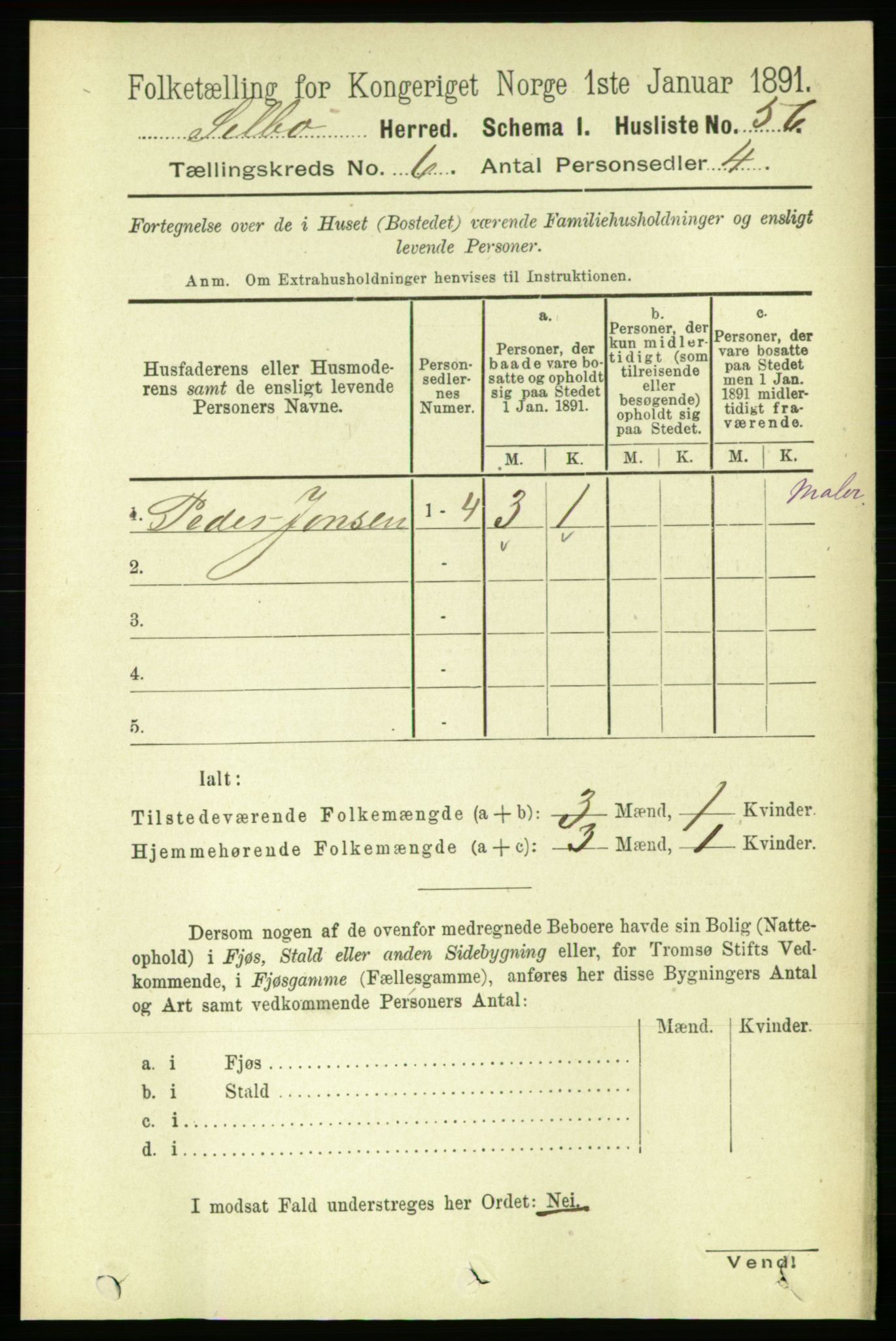 RA, 1891 census for 1664 Selbu, 1891, p. 2114