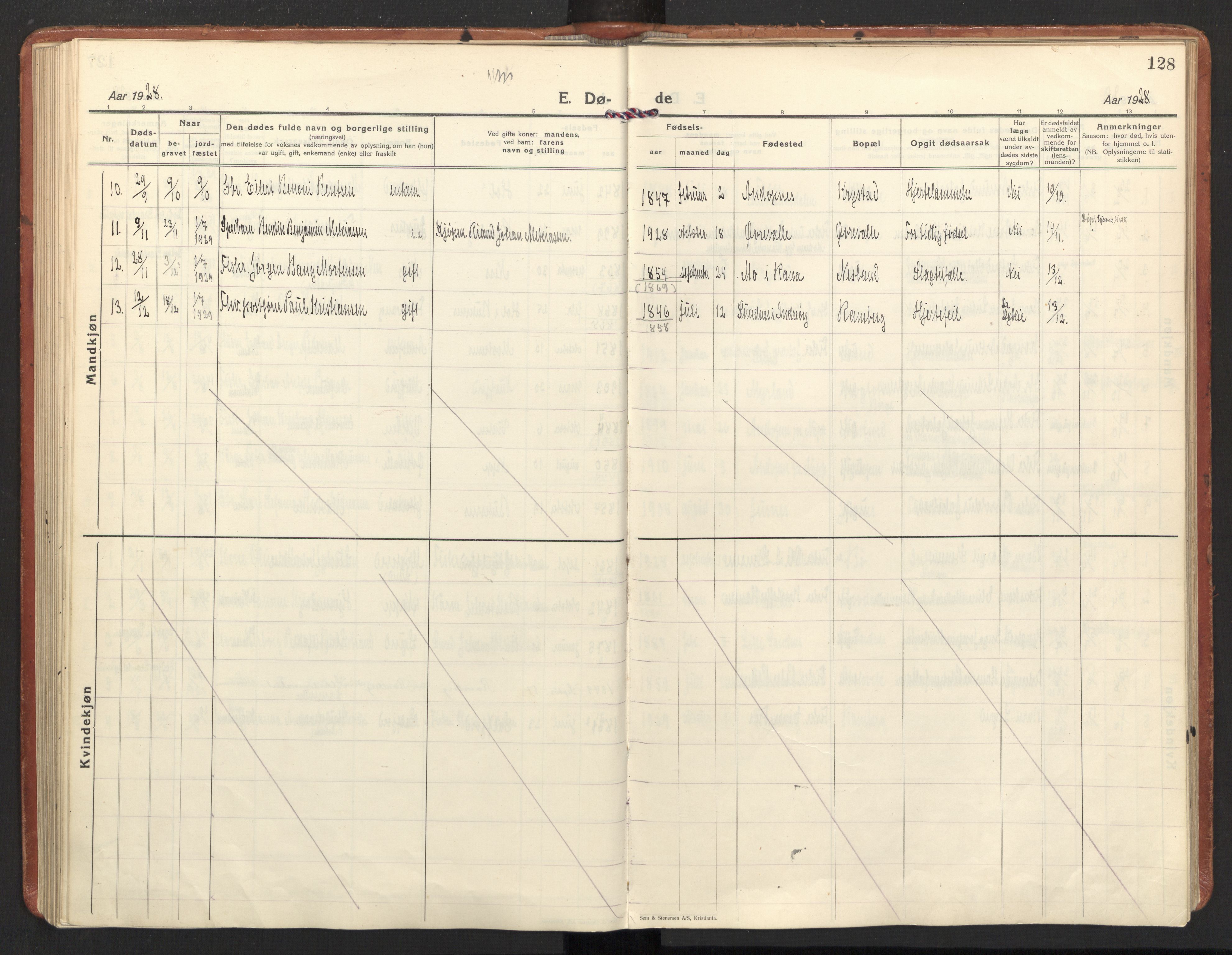Ministerialprotokoller, klokkerbøker og fødselsregistre - Nordland, SAT/A-1459/885/L1211: Parish register (official) no. 885A11, 1927-1938, p. 128