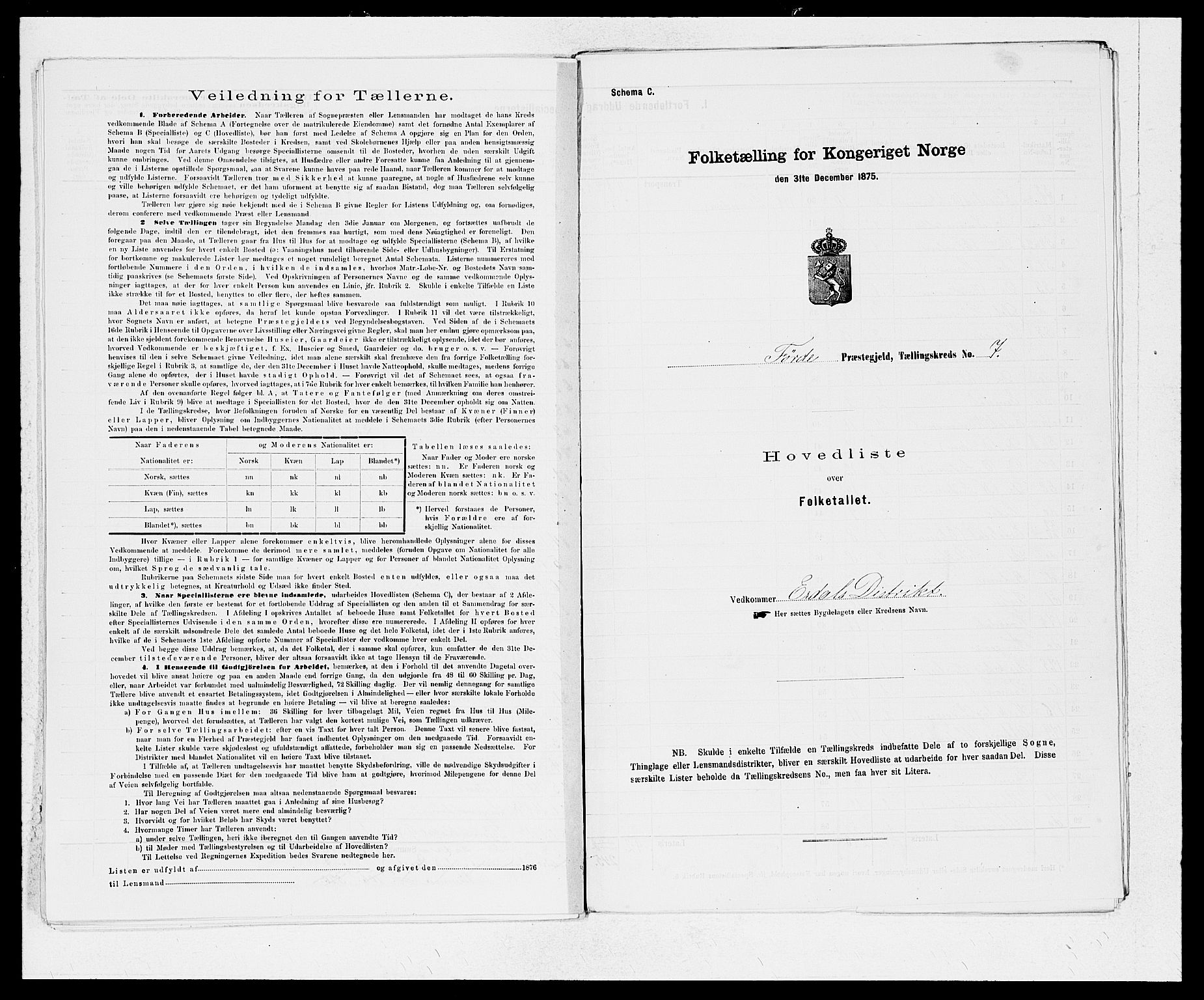 SAB, 1875 census for 1432P Førde, 1875, p. 16