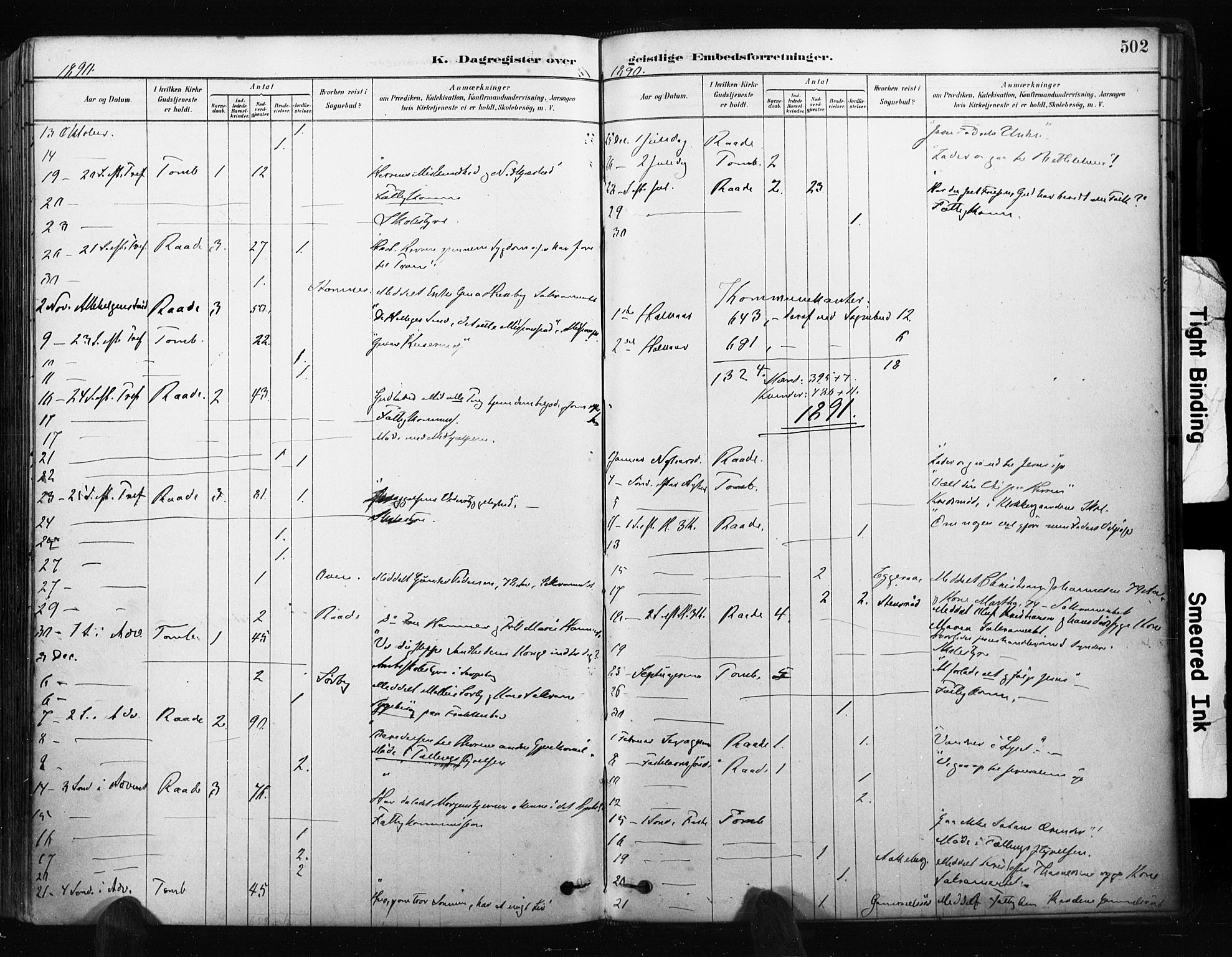 Råde prestekontor kirkebøker, AV/SAO-A-2009/F/Fa/L0007: Parish register (official) no. 7, 1878-1902, p. 502