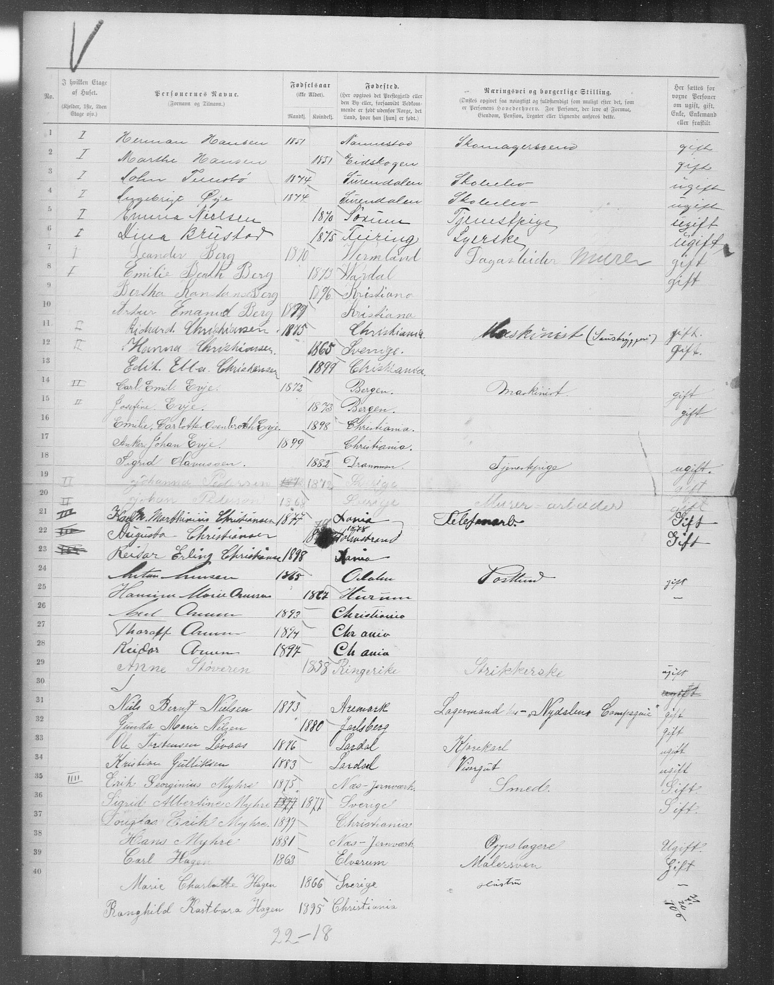 OBA, Municipal Census 1899 for Kristiania, 1899, p. 12279