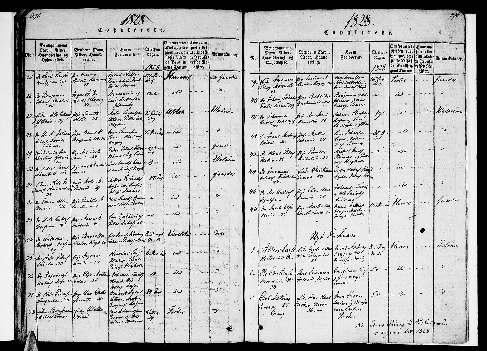 Ministerialprotokoller, klokkerbøker og fødselsregistre - Nordland, SAT/A-1459/830/L0445: Parish register (official) no. 830A09, 1820-1830, p. 395-396