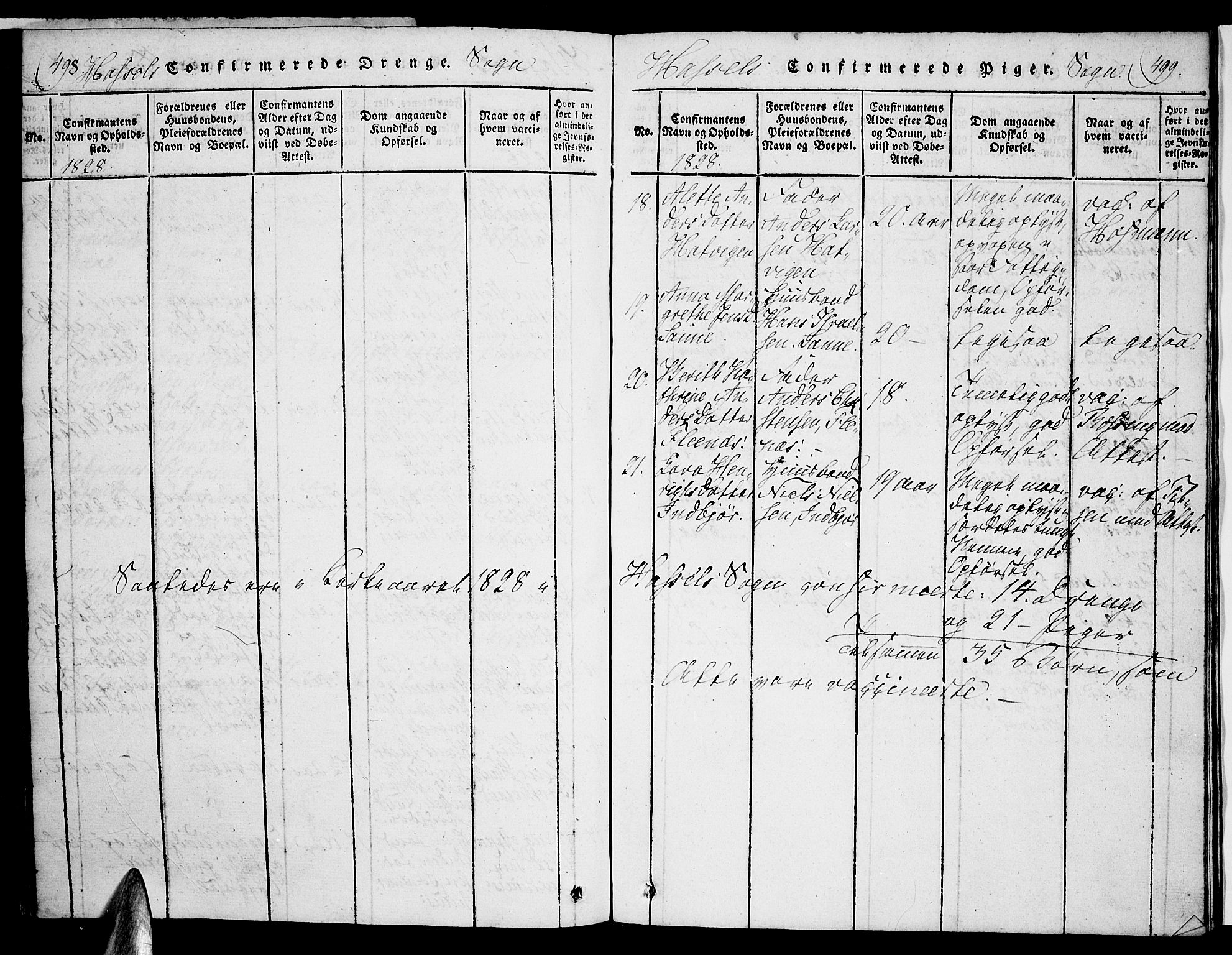 Ministerialprotokoller, klokkerbøker og fødselsregistre - Nordland, SAT/A-1459/888/L1237: Parish register (official) no. 888A05 /1, 1820-1836, p. 498-499
