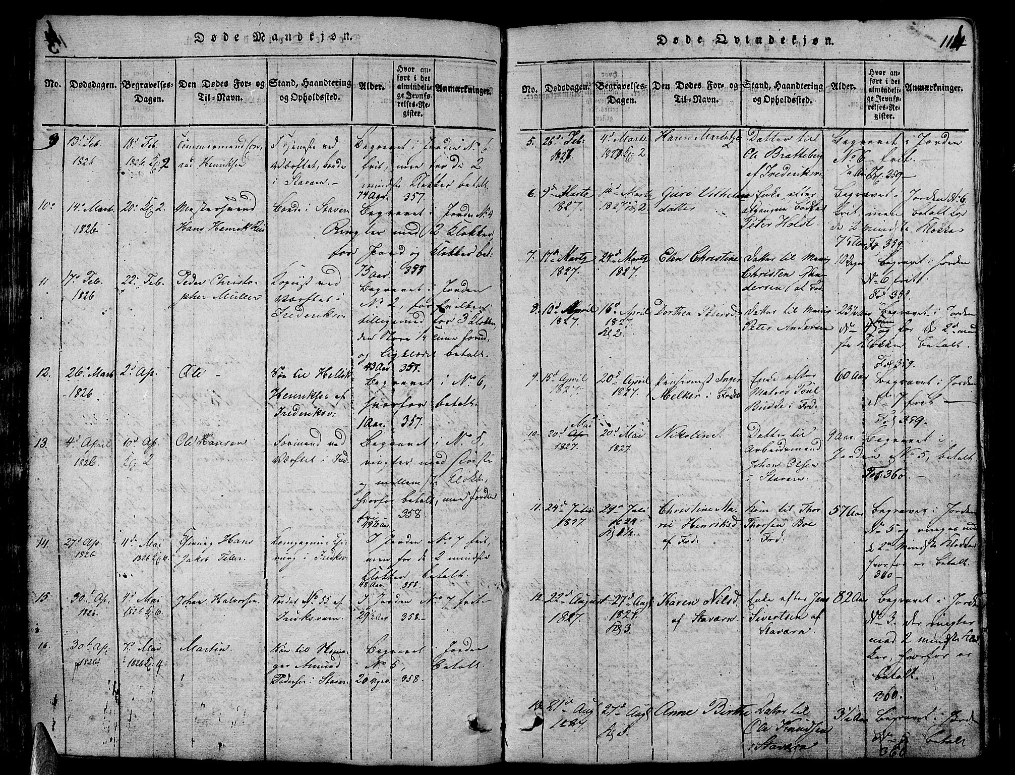 Stavern kirkebøker, AV/SAKO-A-318/G/Ga/L0001: Parish register (copy) no. 1, 1817-1841, p. 114