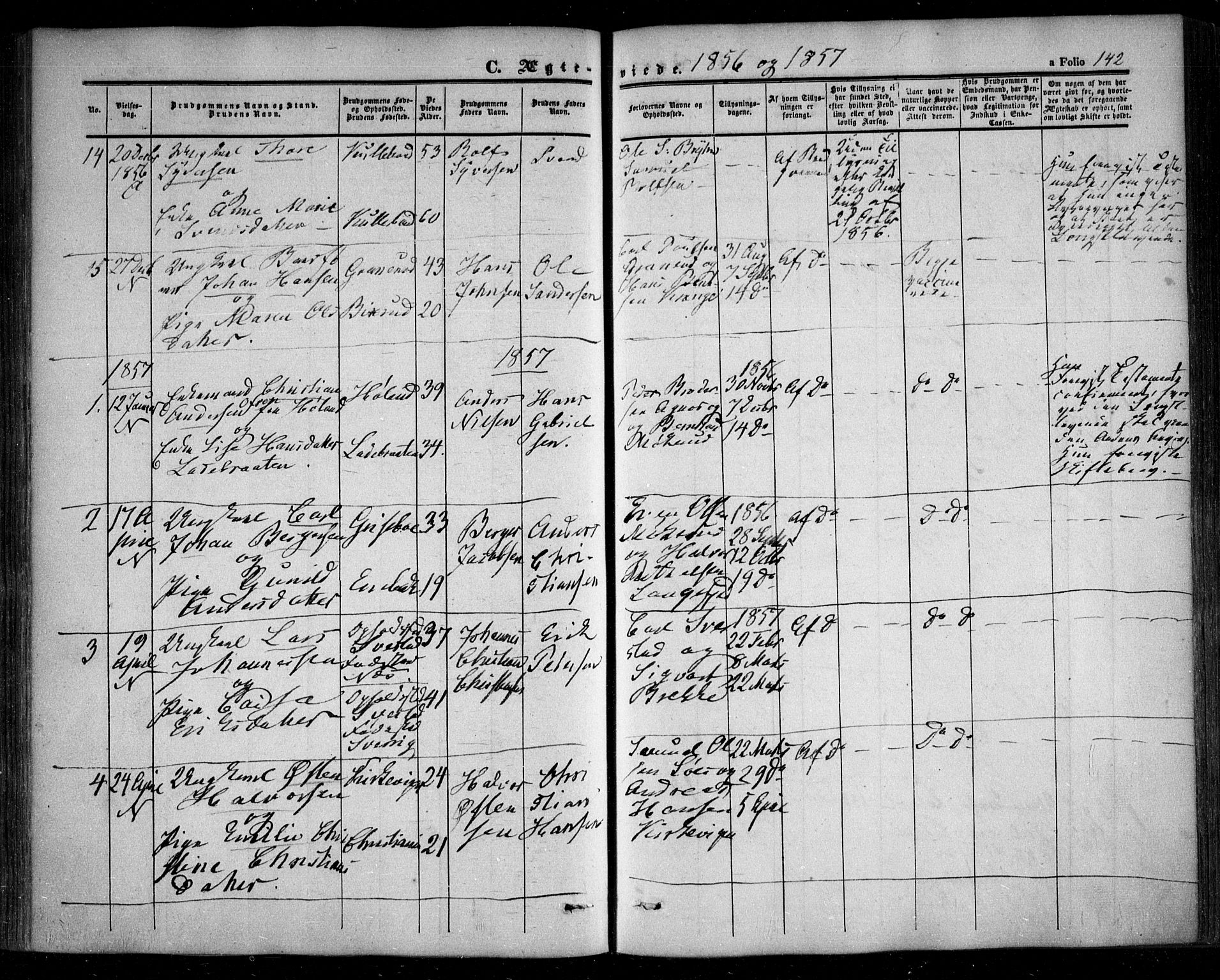 Nesodden prestekontor Kirkebøker, AV/SAO-A-10013/F/Fa/L0007: Parish register (official) no. I 7, 1848-1868, p. 142