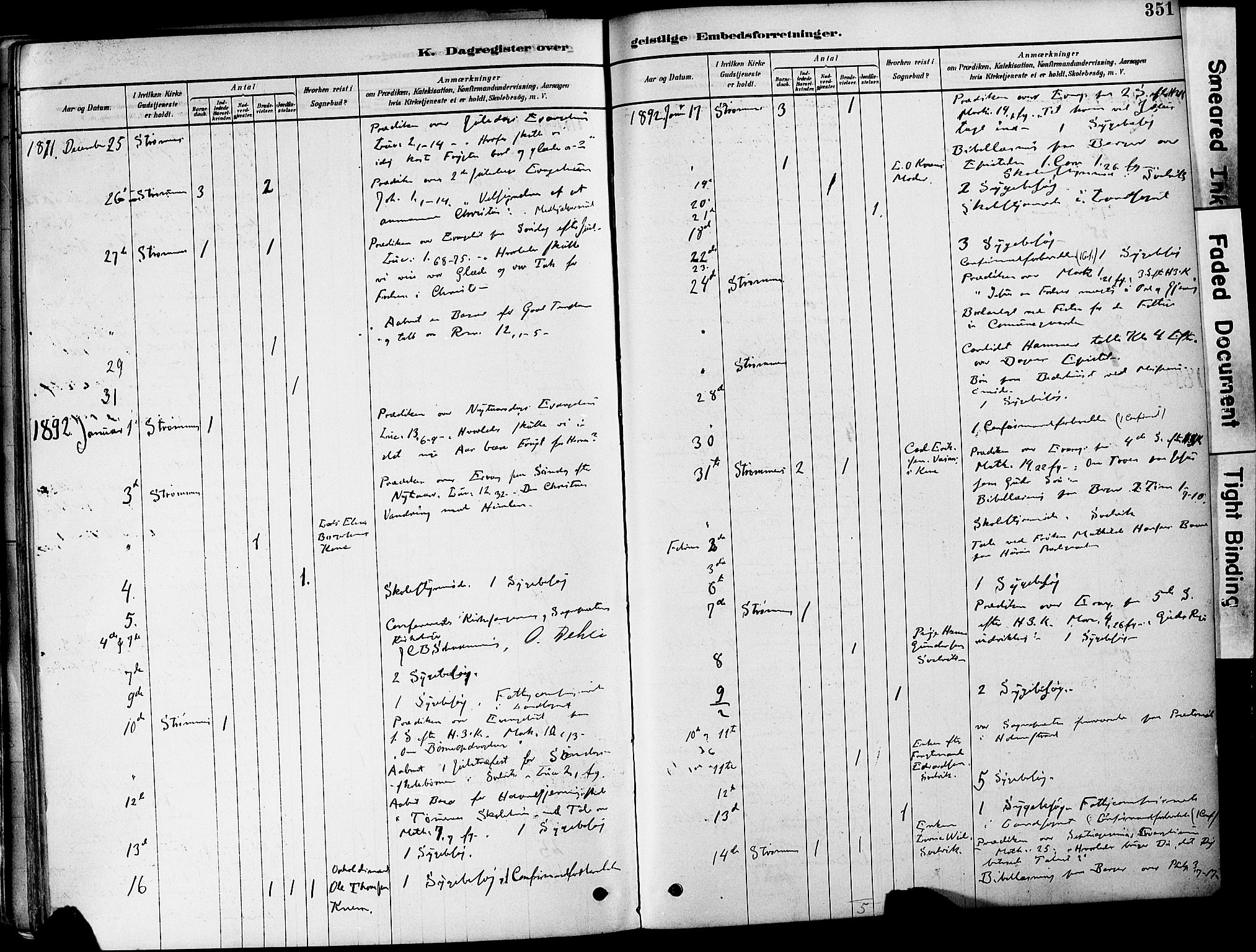 Strømm kirkebøker, AV/SAKO-A-322/F/Fa/L0004: Parish register (official) no. I 4, 1878-1899, p. 351