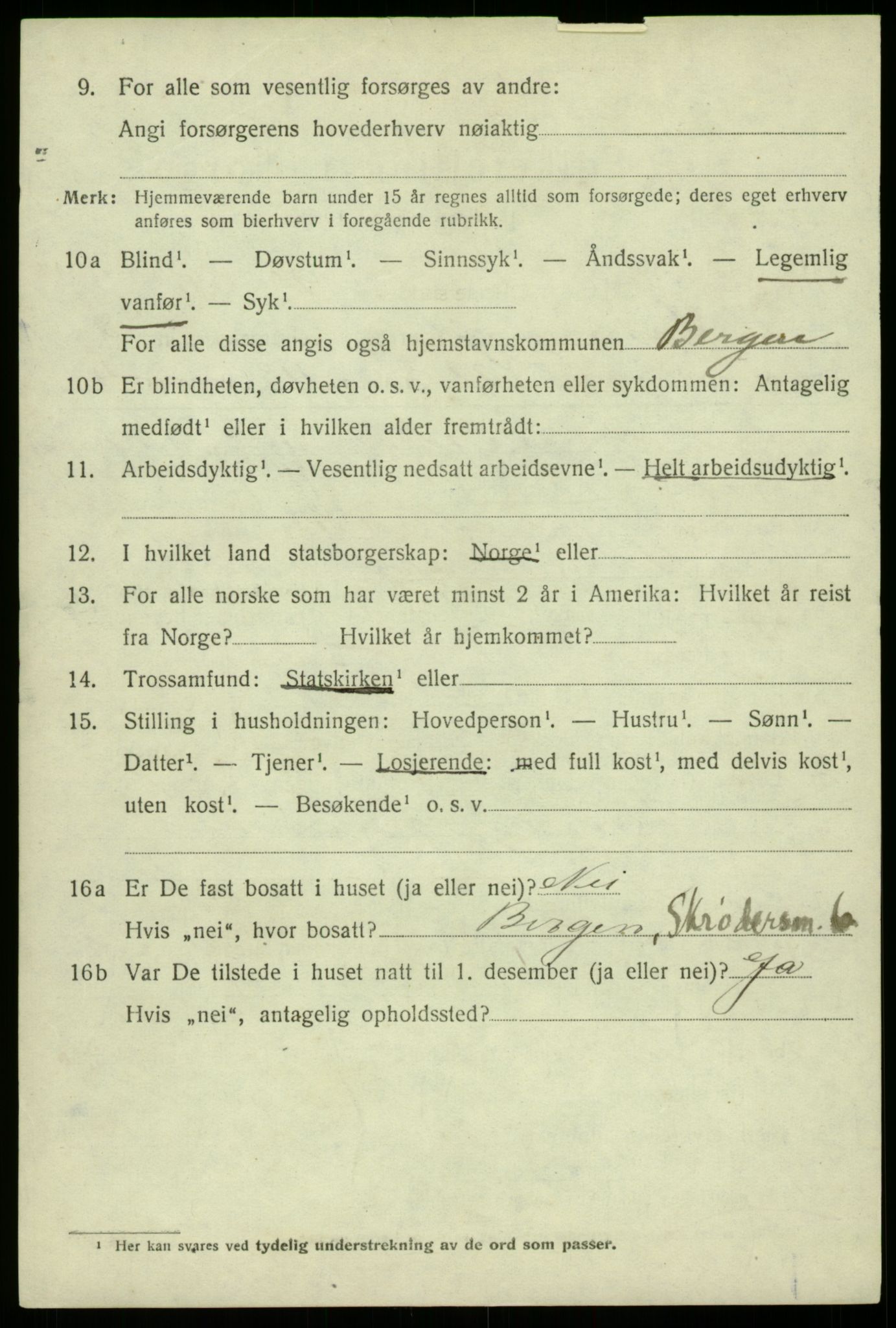 SAB, 1920 census for Samnanger, 1920, p. 3856