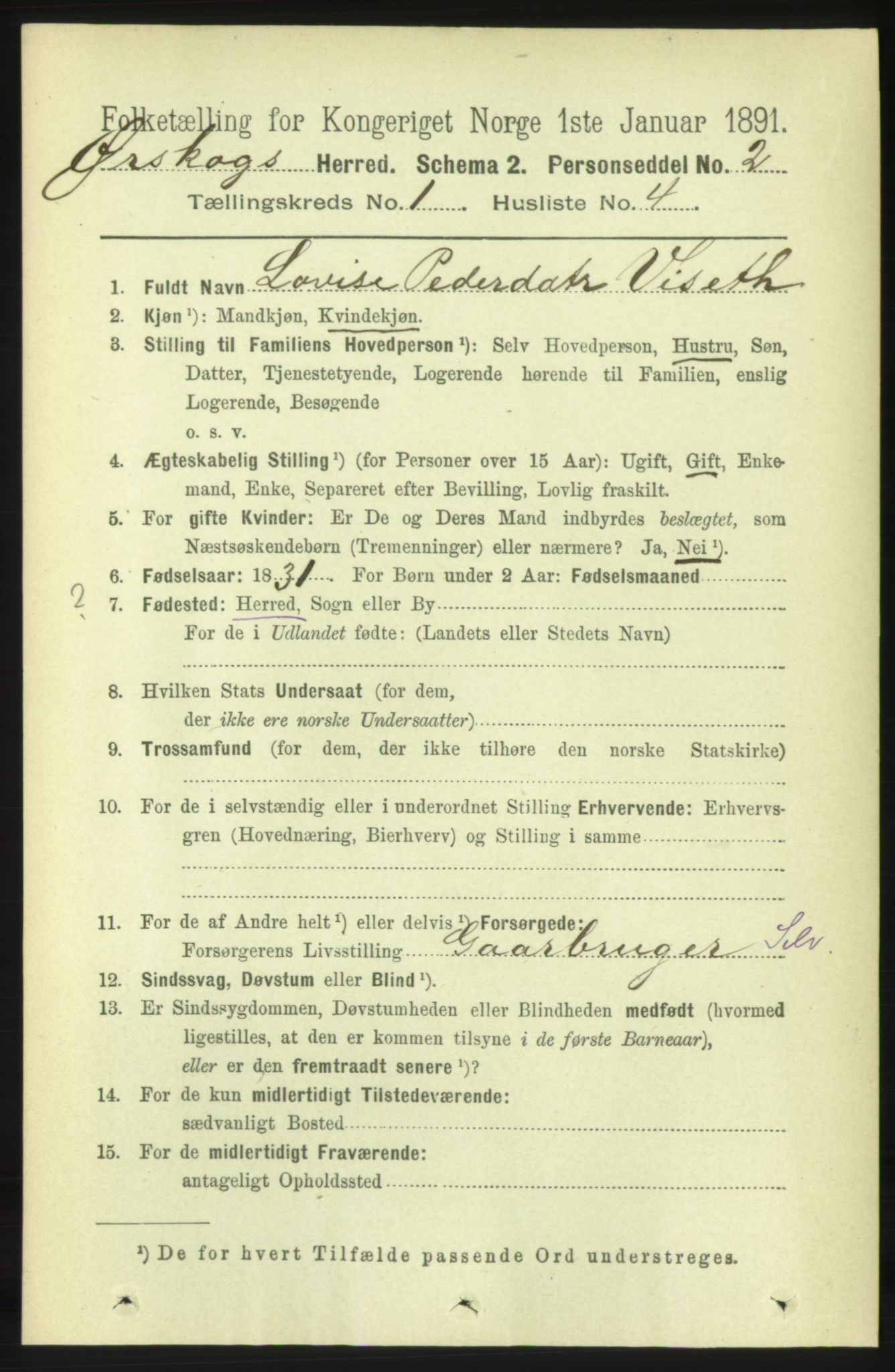 RA, 1891 census for 1527 Ørskog, 1891, p. 108