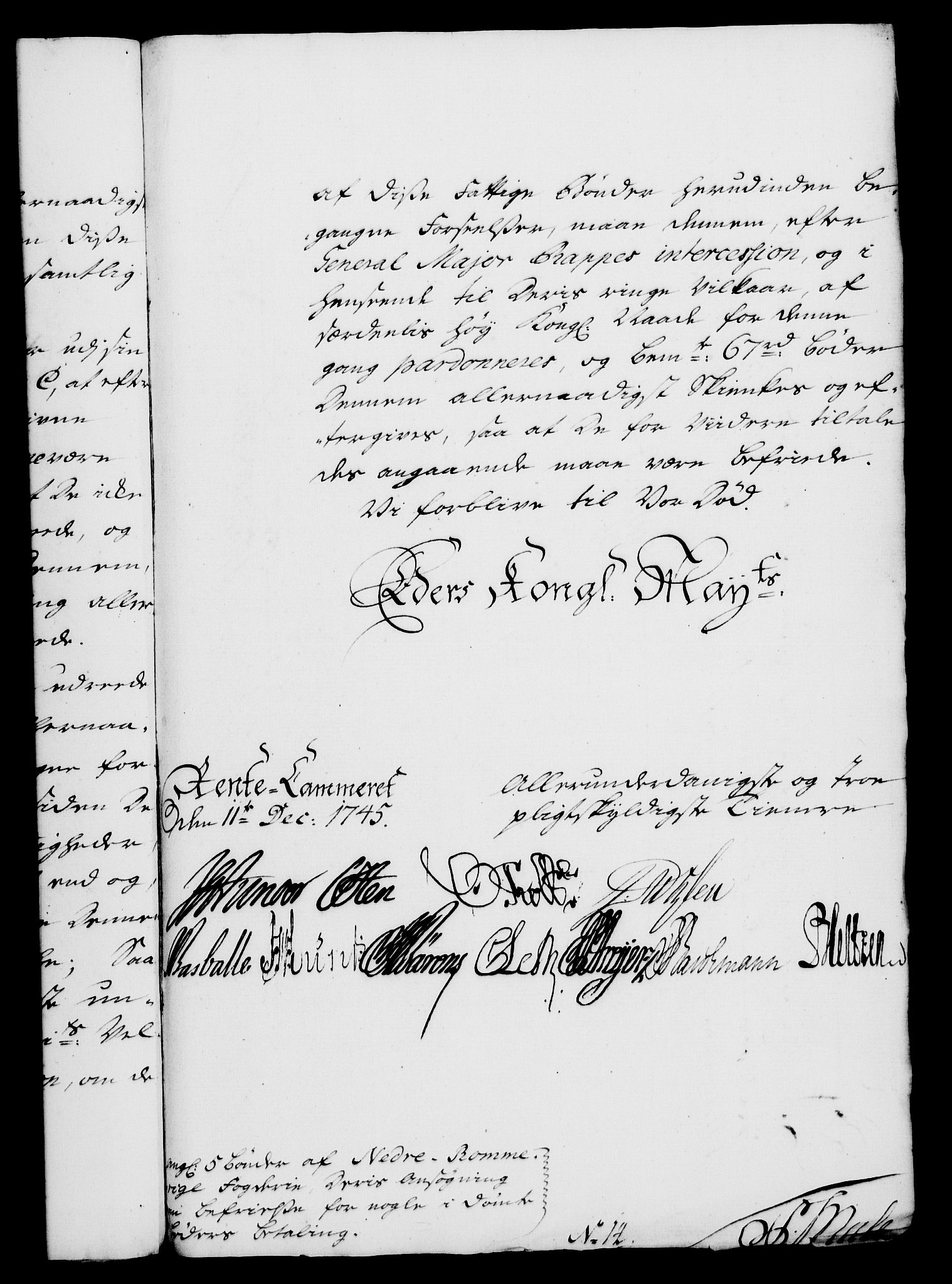 Rentekammeret, Kammerkanselliet, RA/EA-3111/G/Gf/Gfa/L0028: Norsk relasjons- og resolusjonsprotokoll (merket RK 52.28), 1745-1746, p. 584
