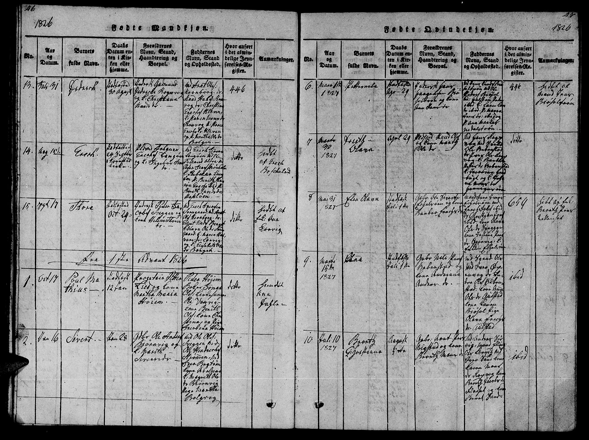 Ministerialprotokoller, klokkerbøker og fødselsregistre - Møre og Romsdal, SAT/A-1454/569/L0818: Parish register (official) no. 569A04, 1820-1828, p. 46-47