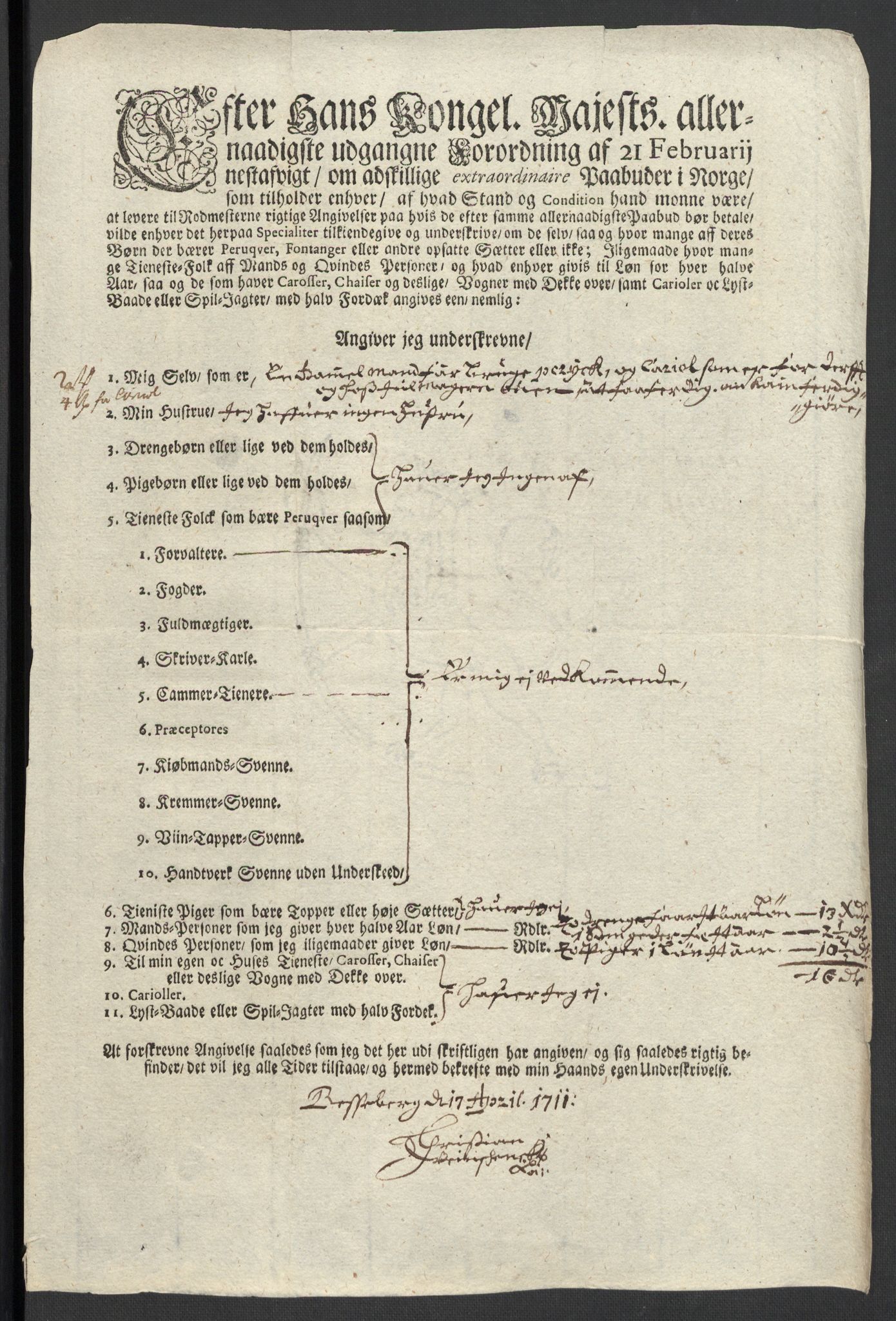 Rentekammeret inntil 1814, Reviderte regnskaper, Fogderegnskap, AV/RA-EA-4092/R31/L1706: Fogderegnskap Hurum, Røyken, Eiker, Lier og Buskerud, 1711, p. 103