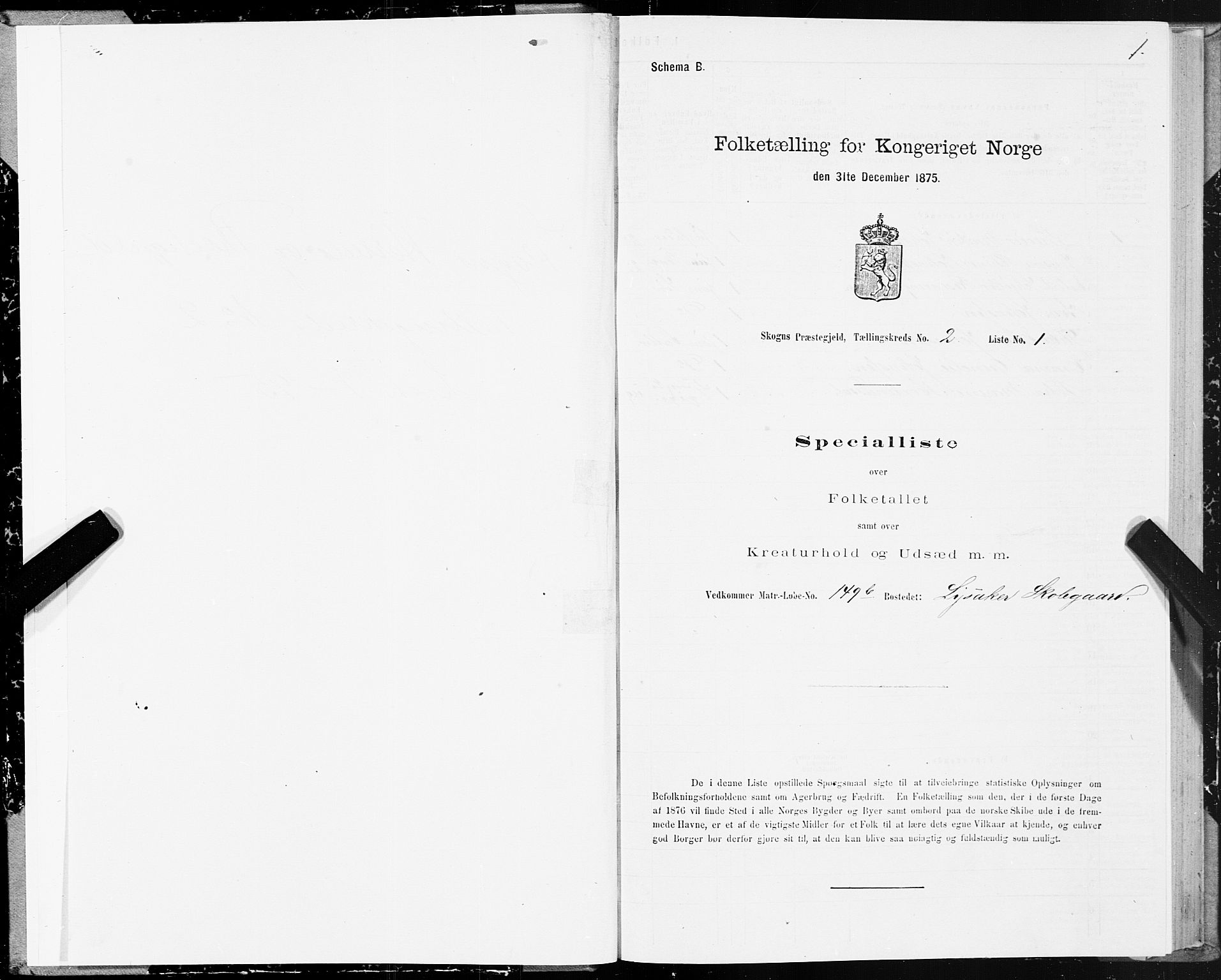 SAT, 1875 census for 1719P Skogn, 1875, p. 2001