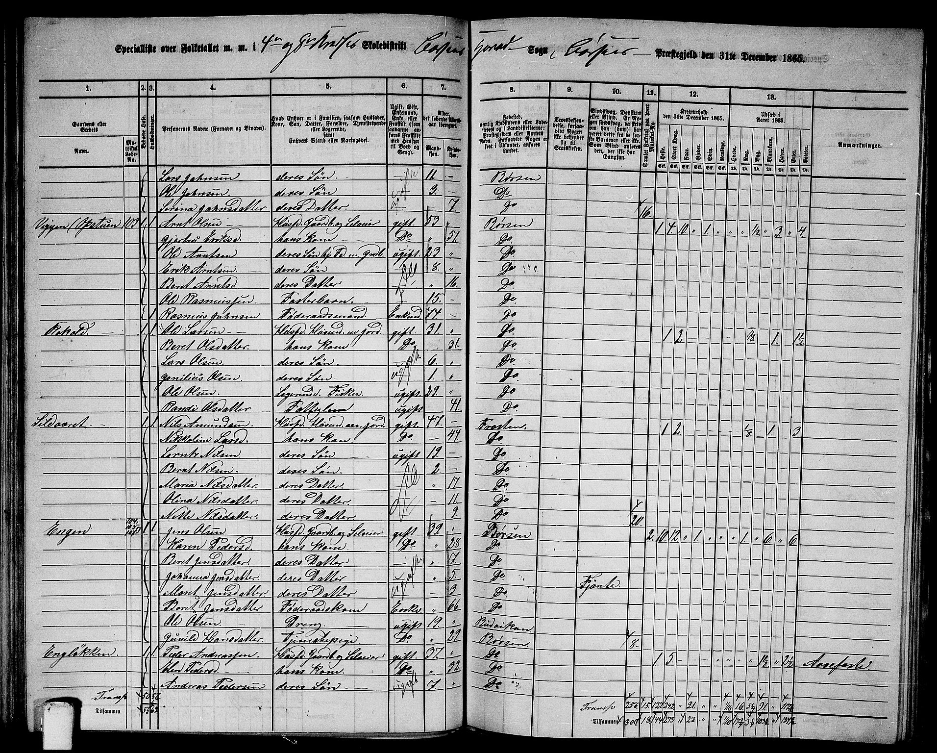 RA, 1865 census for Børsa, 1865, p. 74