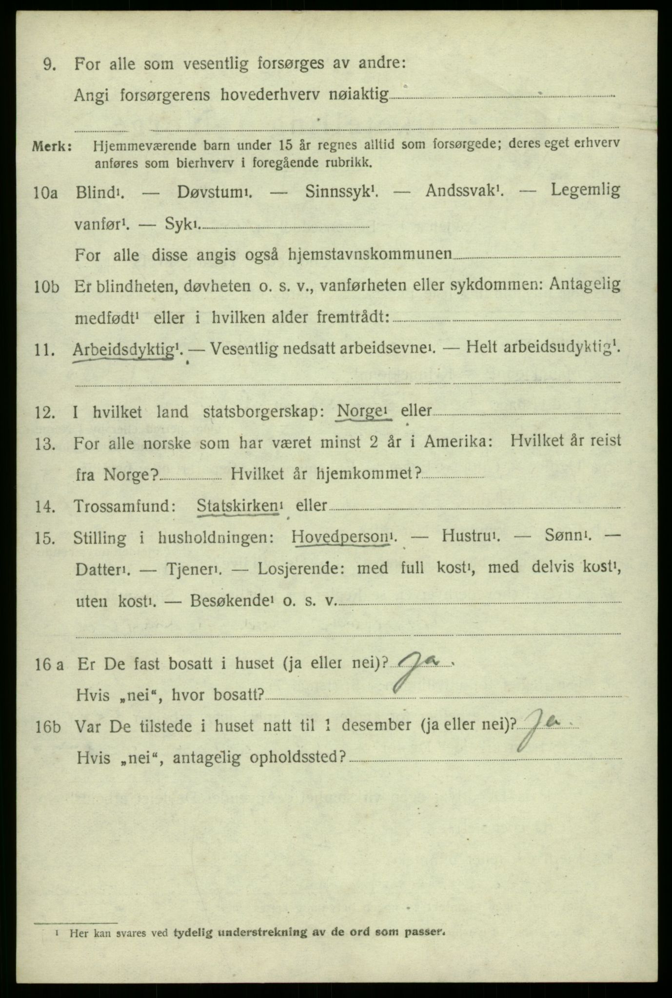 SAB, 1920 census for Odda, 1920, p. 8608