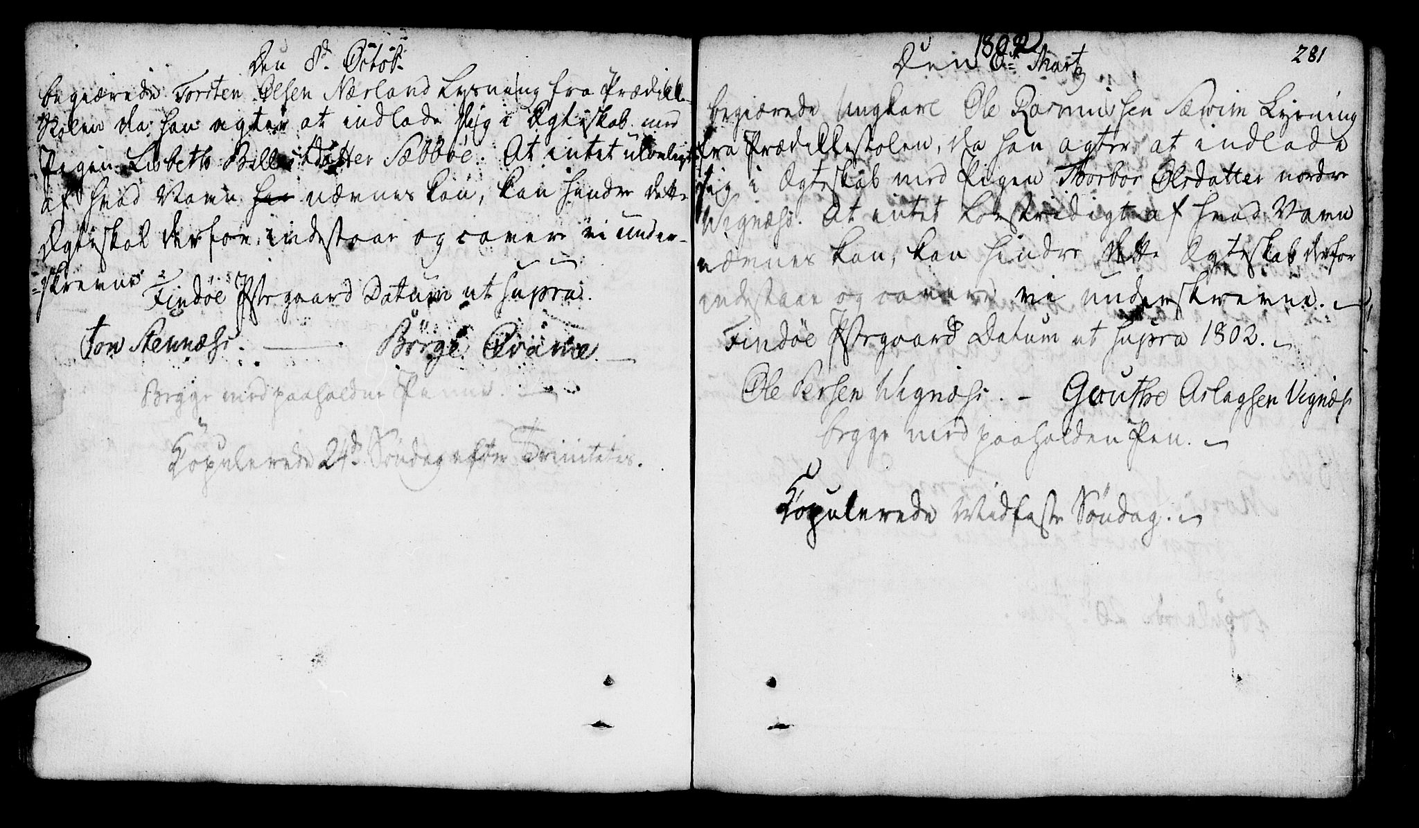 Finnøy sokneprestkontor, SAST/A-101825/H/Ha/Haa/L0005: Parish register (official) no. A 5, 1773-1816, p. 281