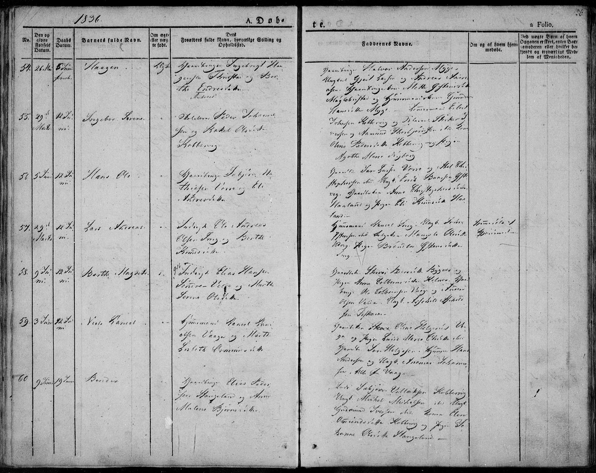 Avaldsnes sokneprestkontor, SAST/A -101851/H/Ha/Haa/L0005: Parish register (official) no. A 5.1, 1825-1841, p. 136