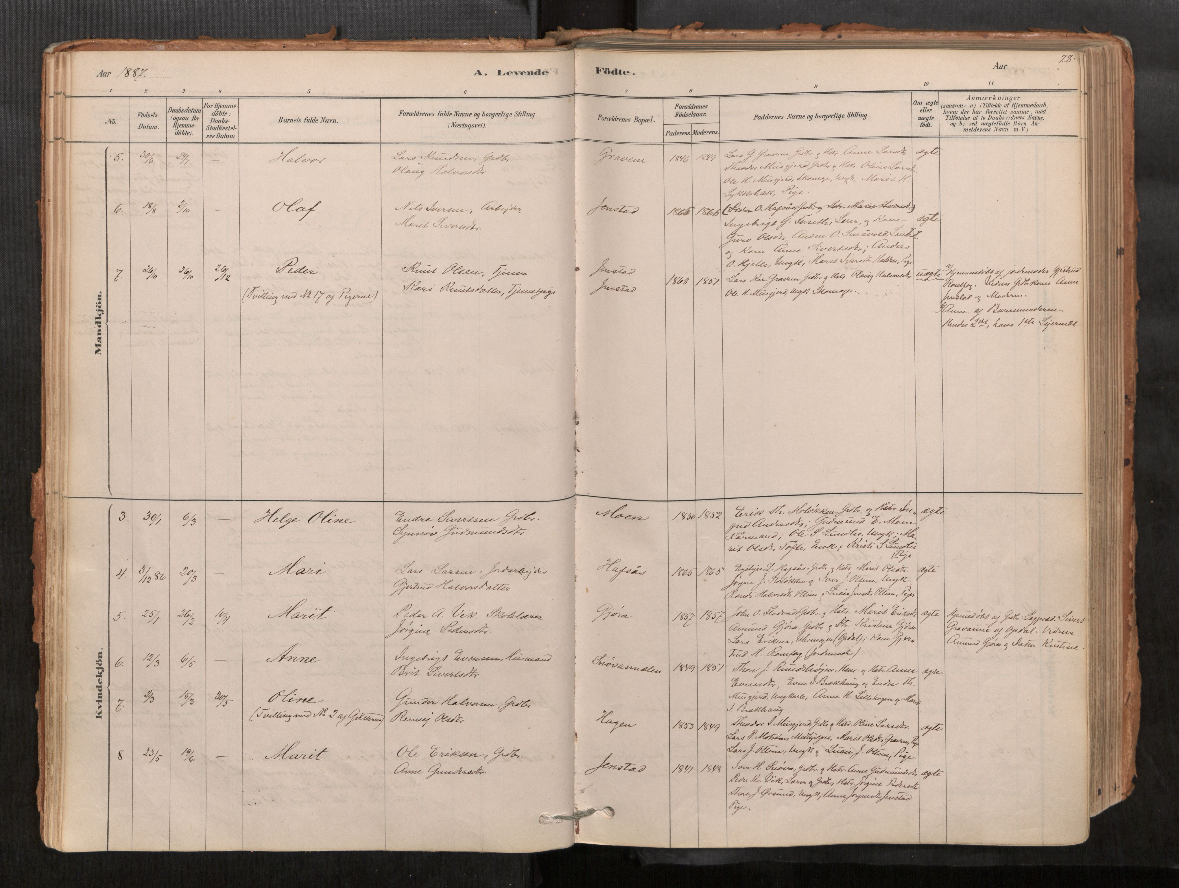 Sunndal sokneprestkontor, AV/SAT-A-1085/1/I/I1/I1a/L0001: Parish register (official) no. 1, 1877-1914, p. 28