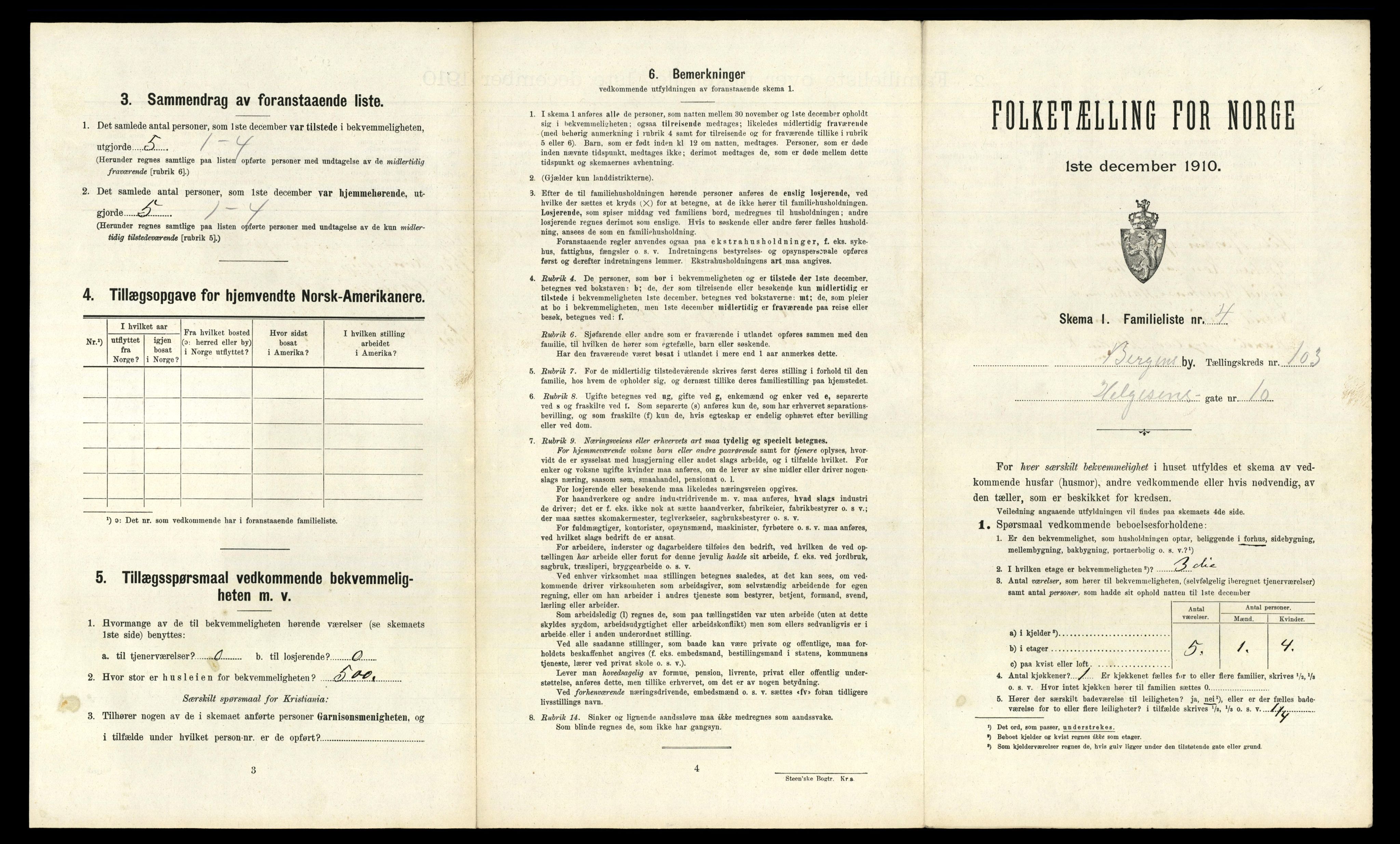 RA, 1910 census for Bergen, 1910, p. 36083