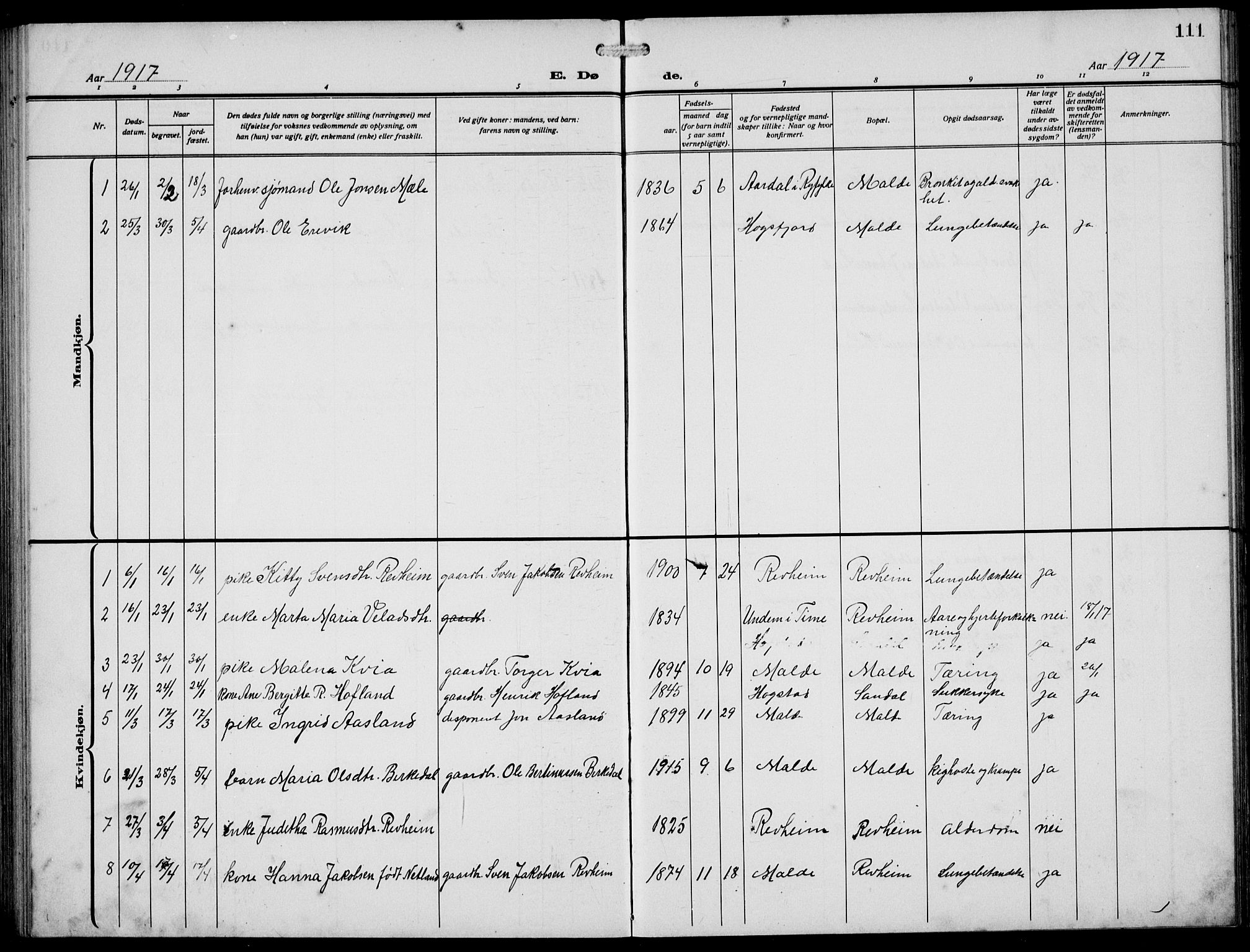 Håland sokneprestkontor, AV/SAST-A-101802/002/A/L0001: Parish register (copy) no. B 6, 1914-1940, p. 111